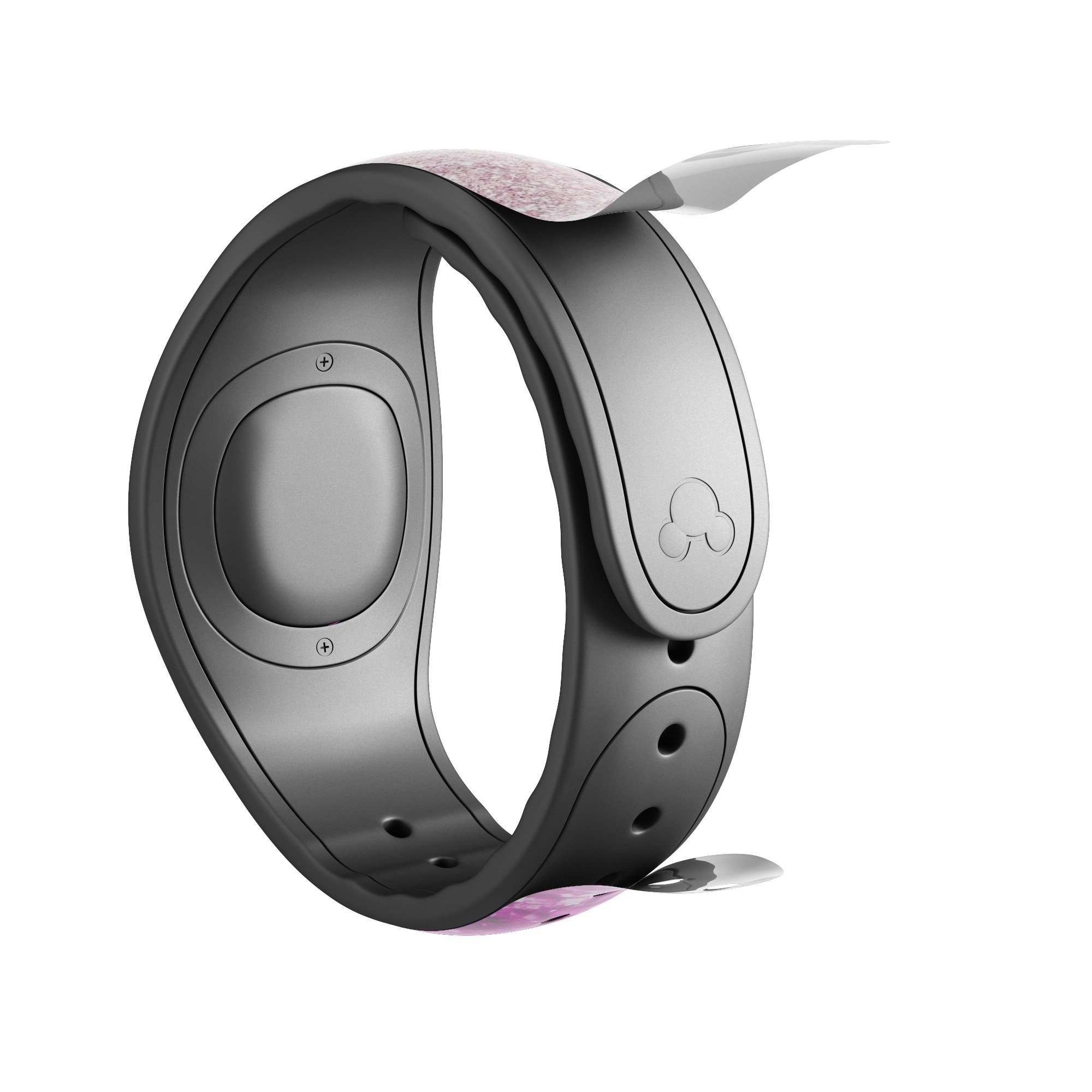 Black wearable fitness tracker band.