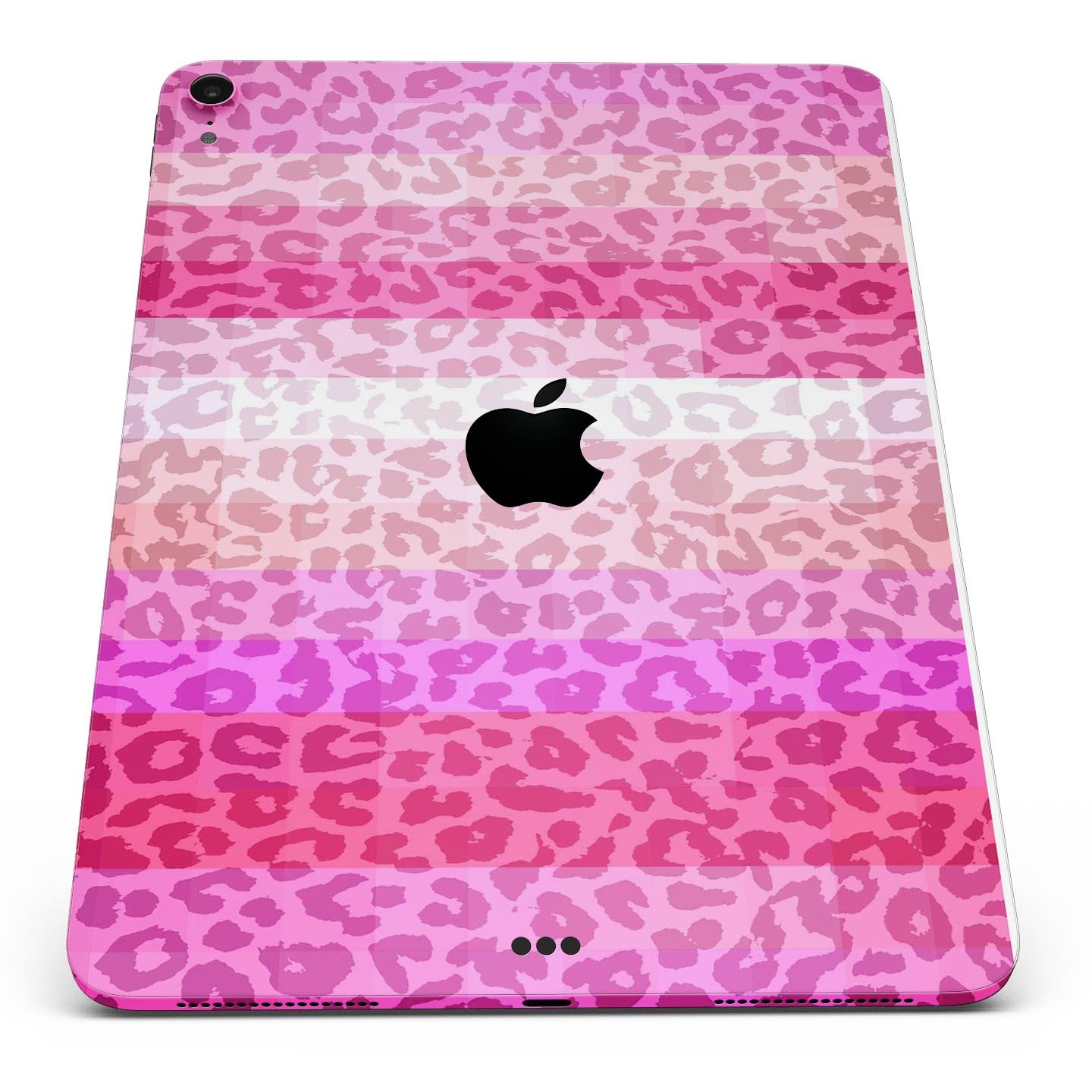 Hot Pink Striped Cheetah Print Full Body Skin Decal for Apple devices, showcasing vibrant colors and stylish design.