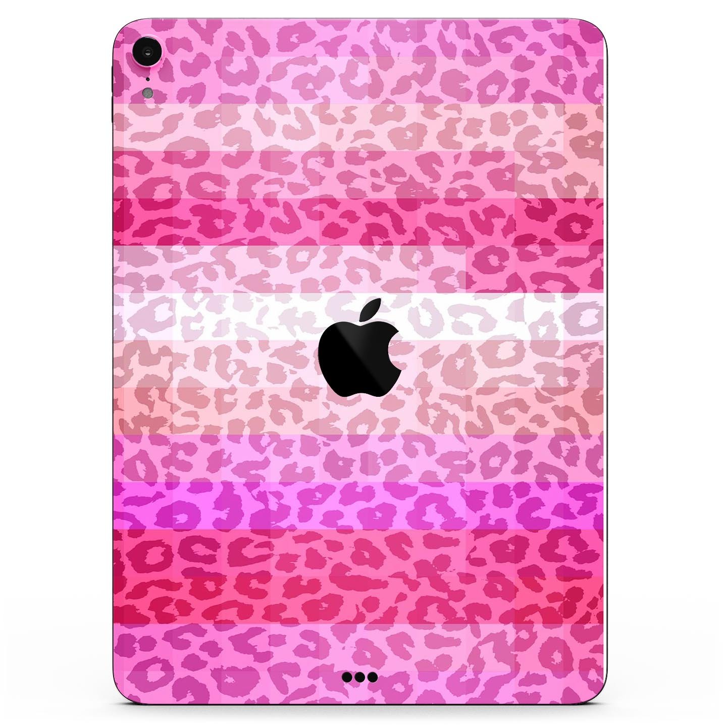 Hot Pink Striped Cheetah Print Full Body Skin Decal for Apple devices, showcasing vibrant colors and stylish design.