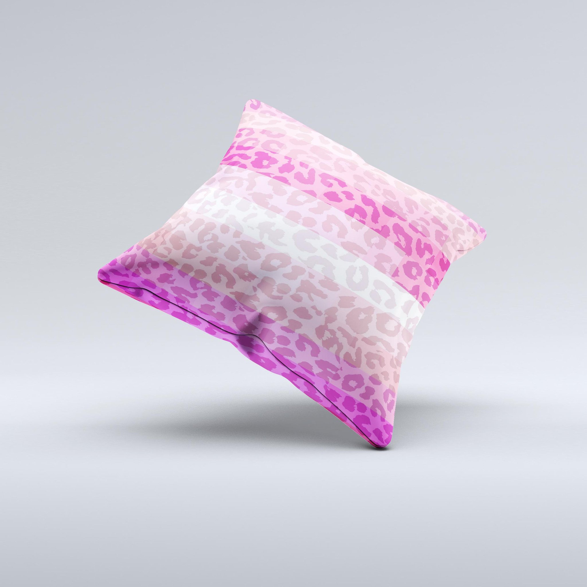 Pink leopard-print pillow floating.