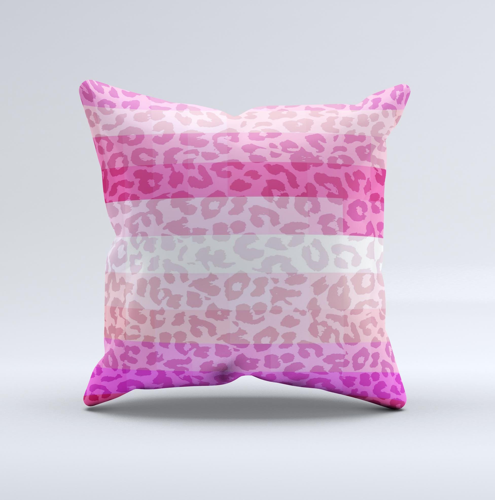 Pink gradient leopard print pillow.