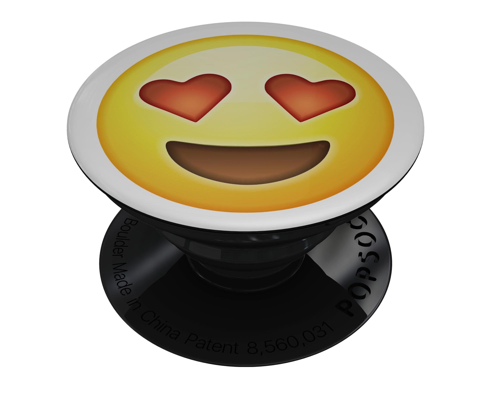 In Love Emoticon Emoji Skin Kit for PopSockets, featuring vibrant emoticon designs on a durable vinyl material.