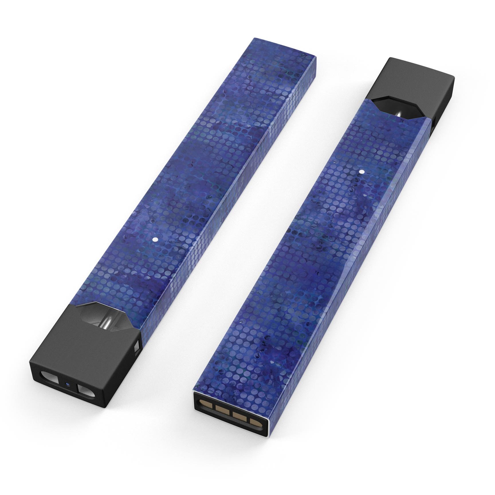 Indigo Watercolor Polka Dots skin-wrap for JUUL device, showcasing vibrant colors and a stylish design.