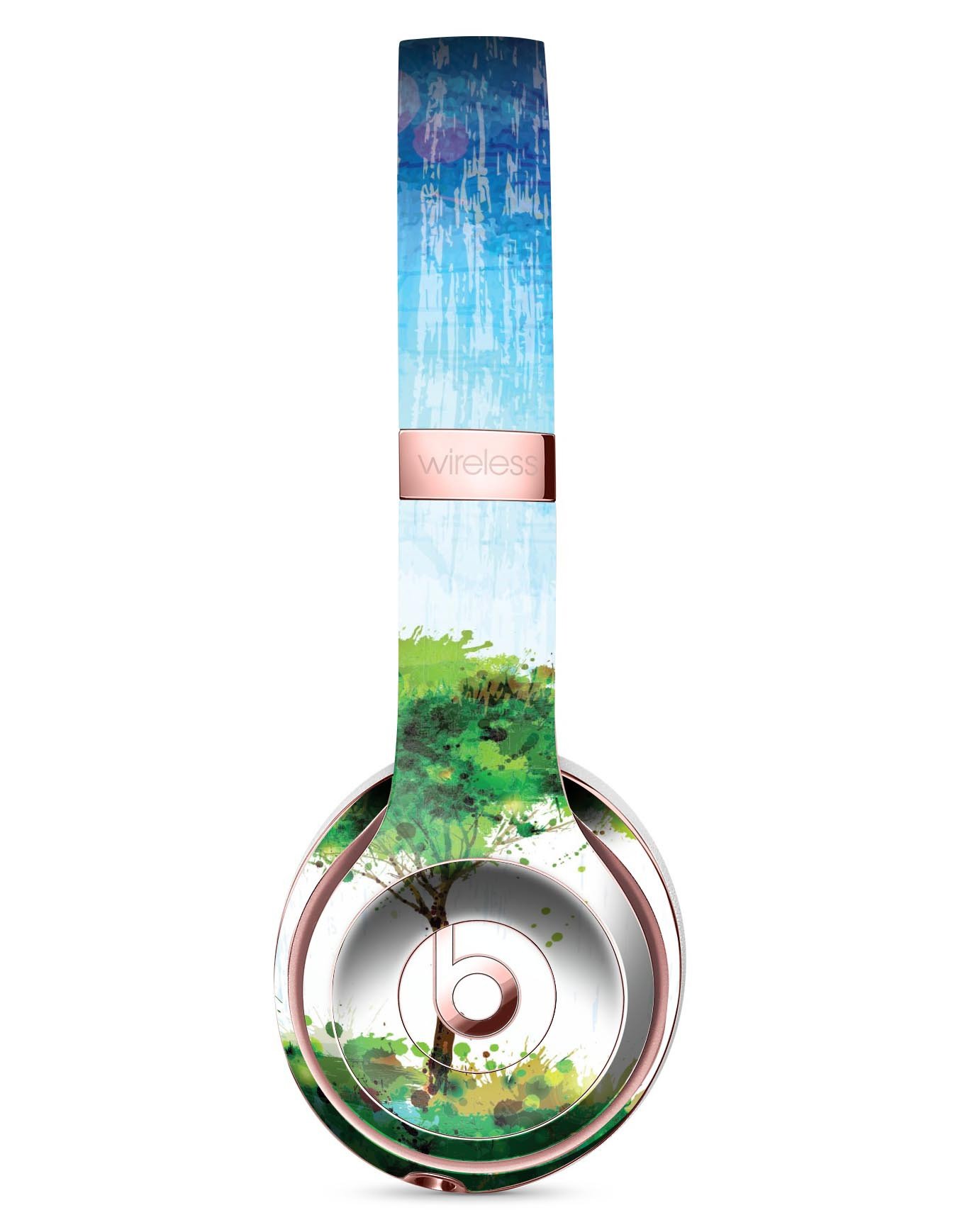 Individual Tree Splatter Full-Body Skin Kit for Beats by Dre Solo 3 Wireless Headphones, showcasing vibrant colors and unique design.