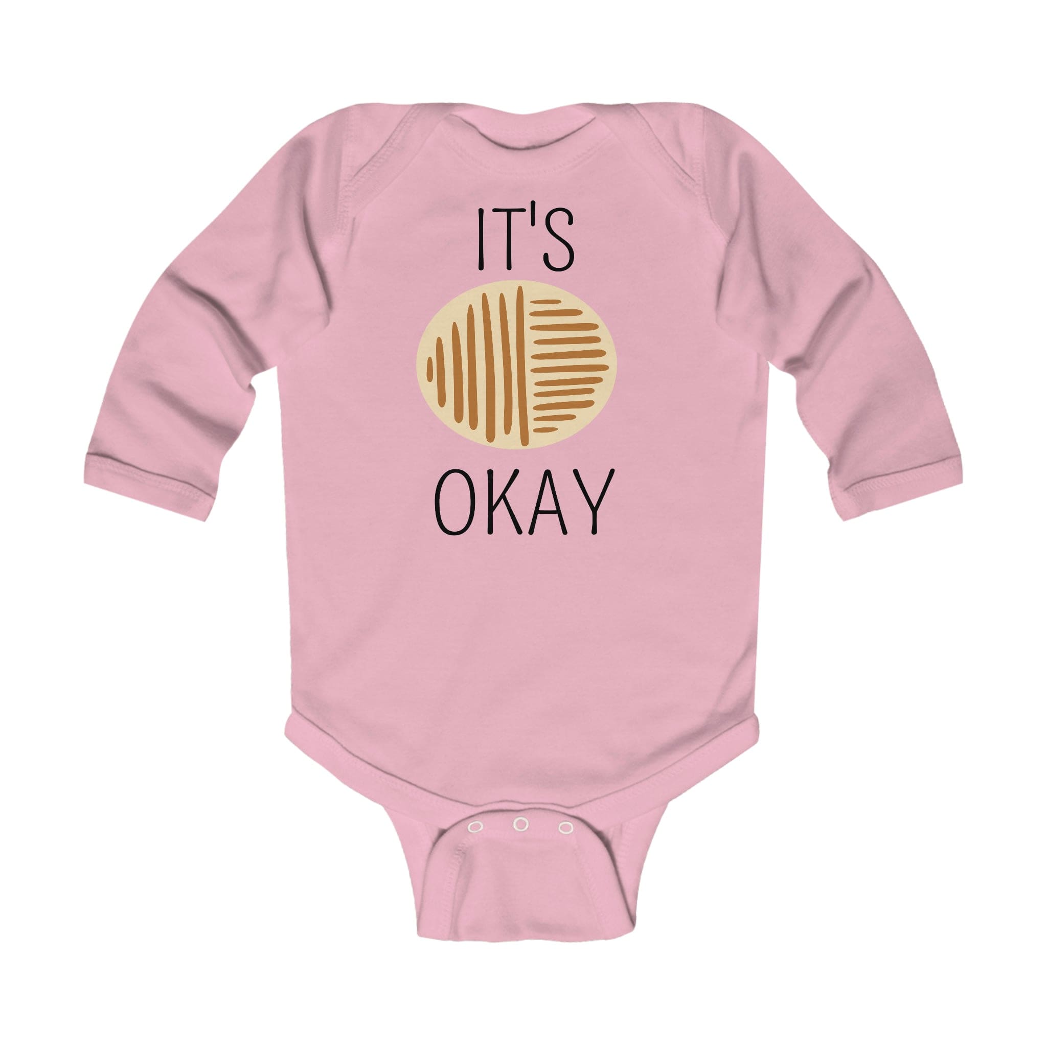 Infant Long Sleeve Bodysuit in black and brown, featuring soft cotton fabric and snap closure for easy changing.