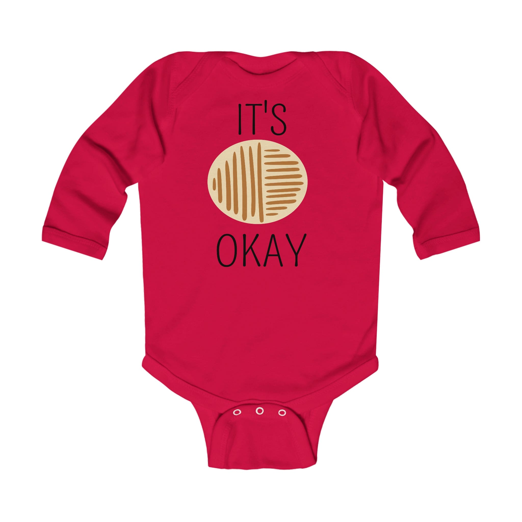 Infant Long Sleeve Bodysuit in black and brown, featuring soft cotton fabric and snap closure for easy changing.