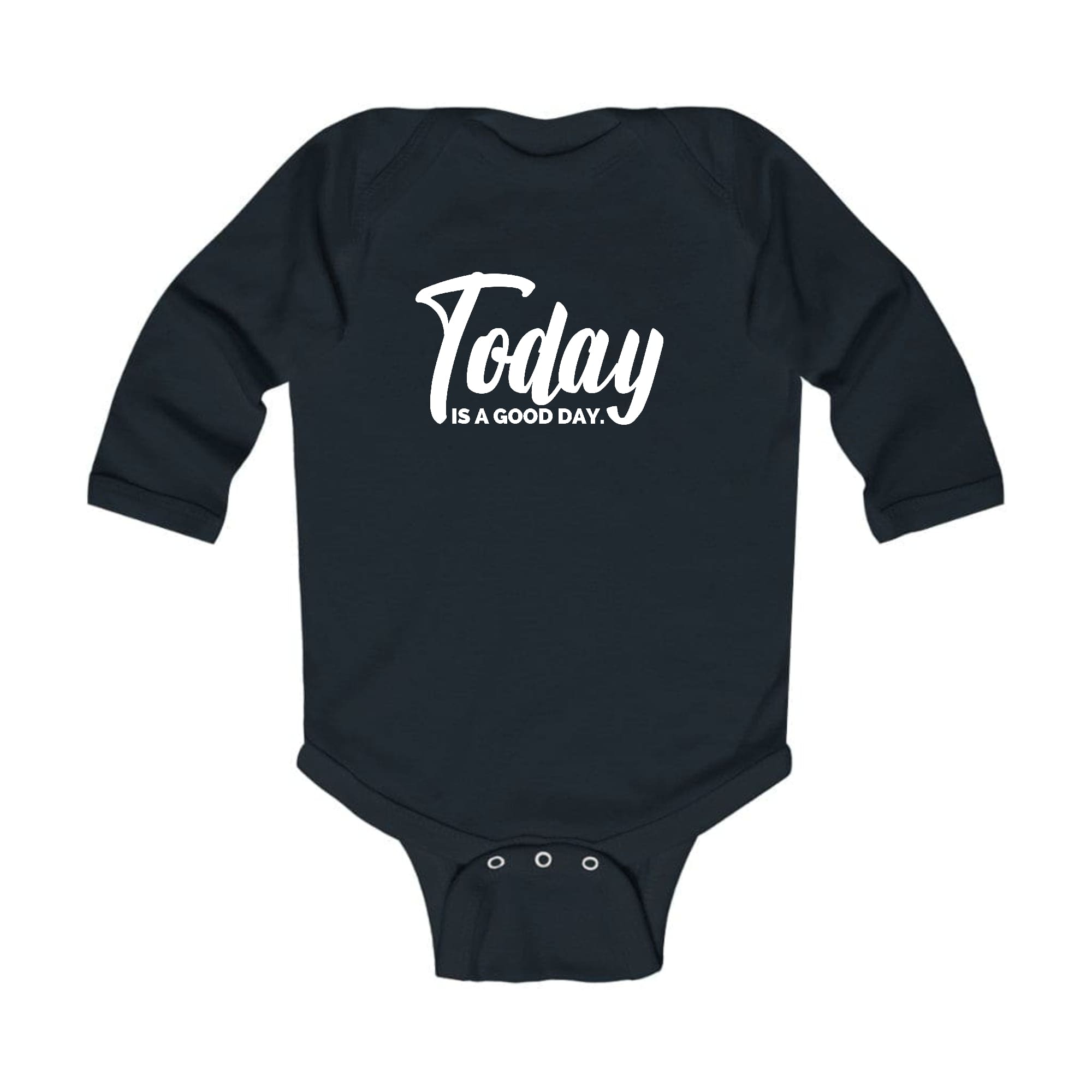 Infant Long Sleeve Graphic T-shirt in soft cotton featuring the text 'Today is a Good Day', perfect for babies.