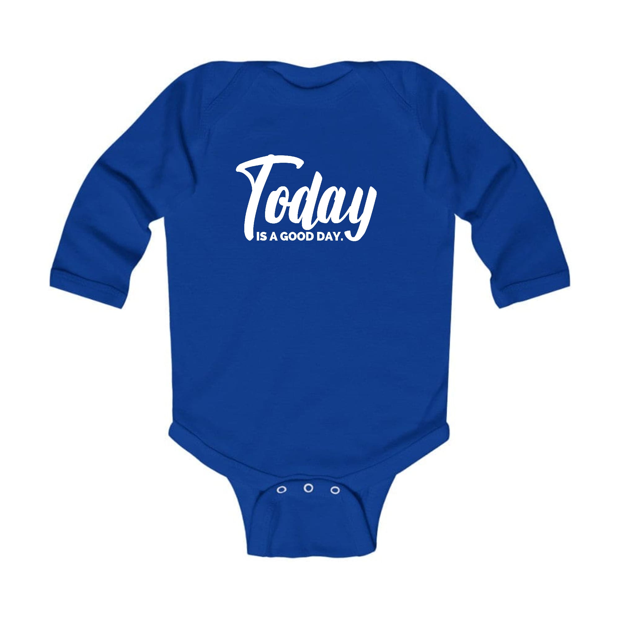 Infant Long Sleeve Graphic T-shirt in soft cotton featuring the text 'Today is a Good Day', perfect for babies.