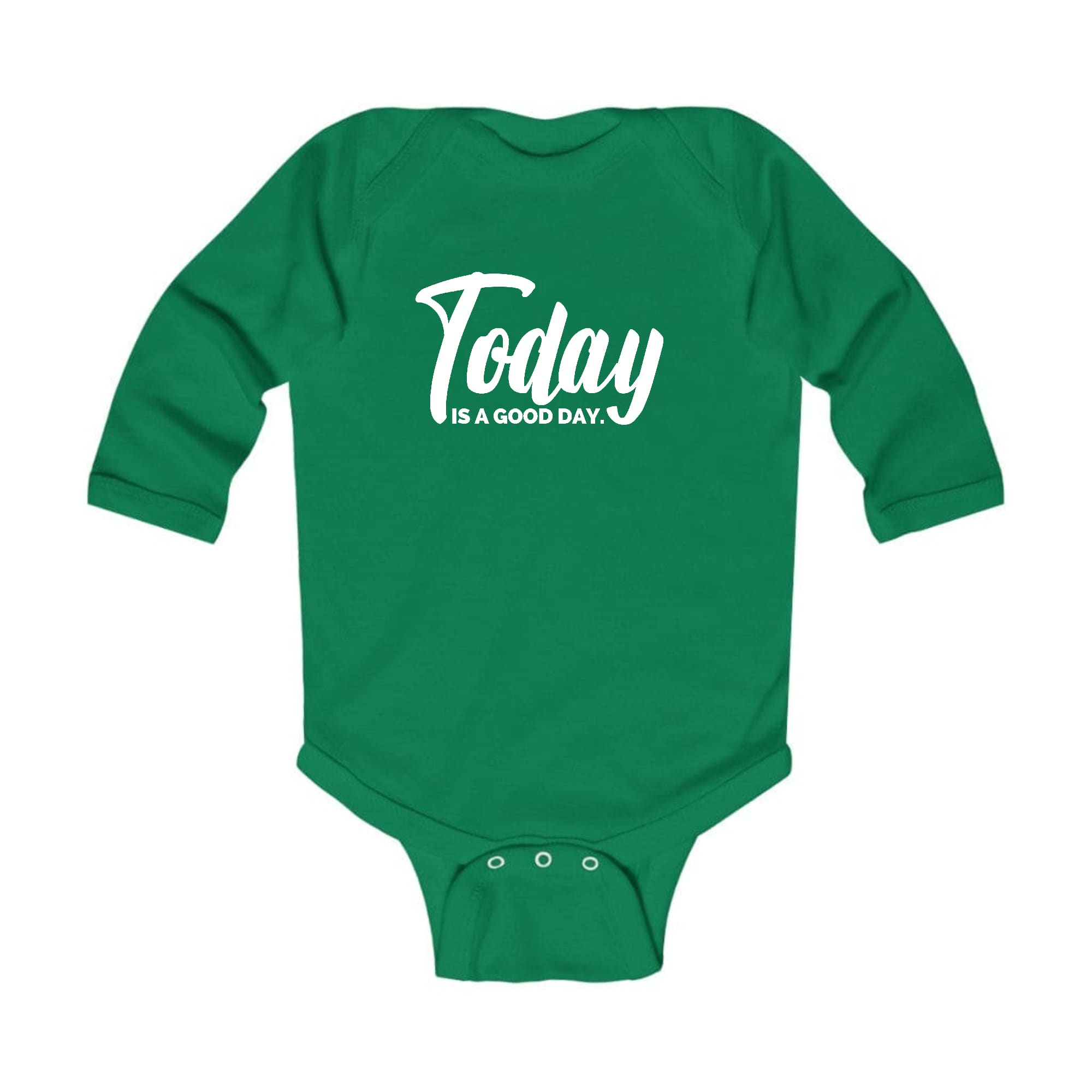 Infant Long Sleeve Graphic T-shirt in soft cotton featuring the text 'Today is a Good Day', perfect for babies.