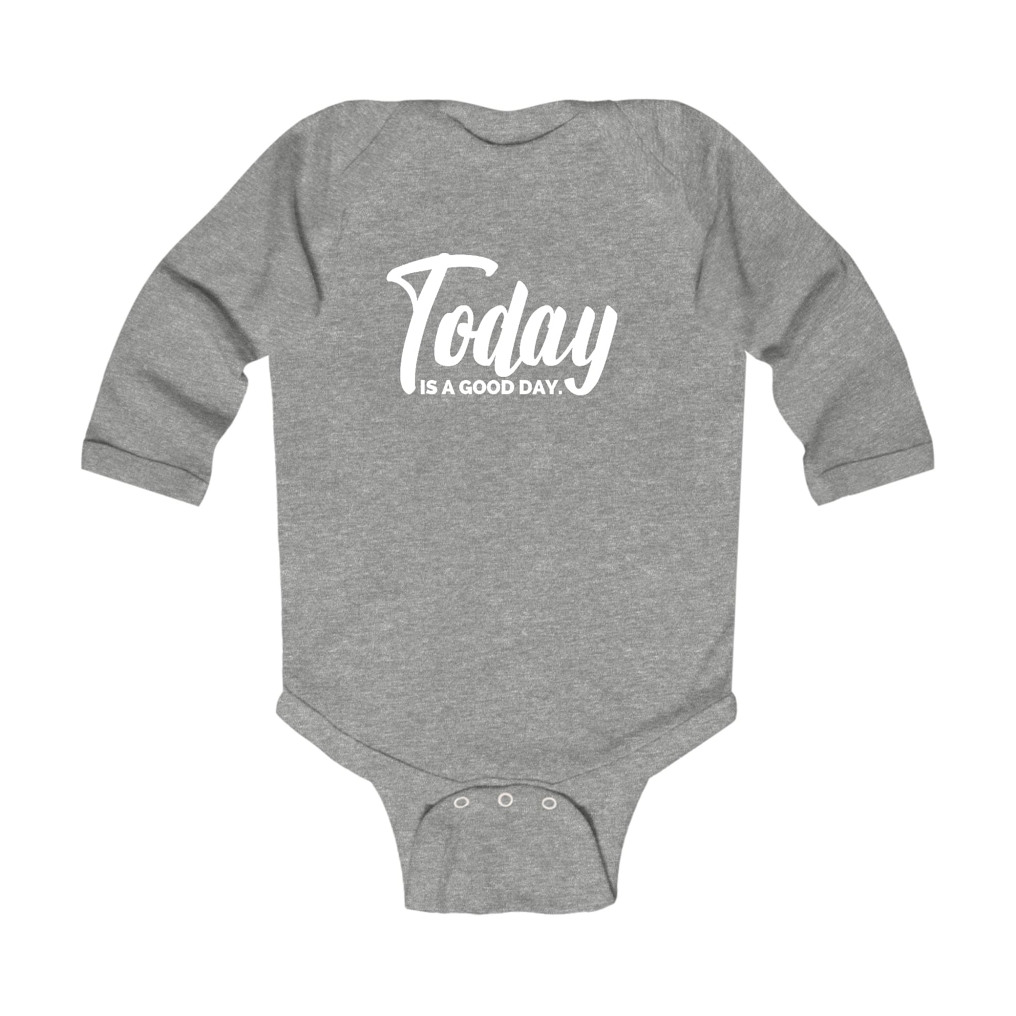 Infant Long Sleeve Graphic T-shirt in soft cotton featuring the text 'Today is a Good Day', perfect for babies.