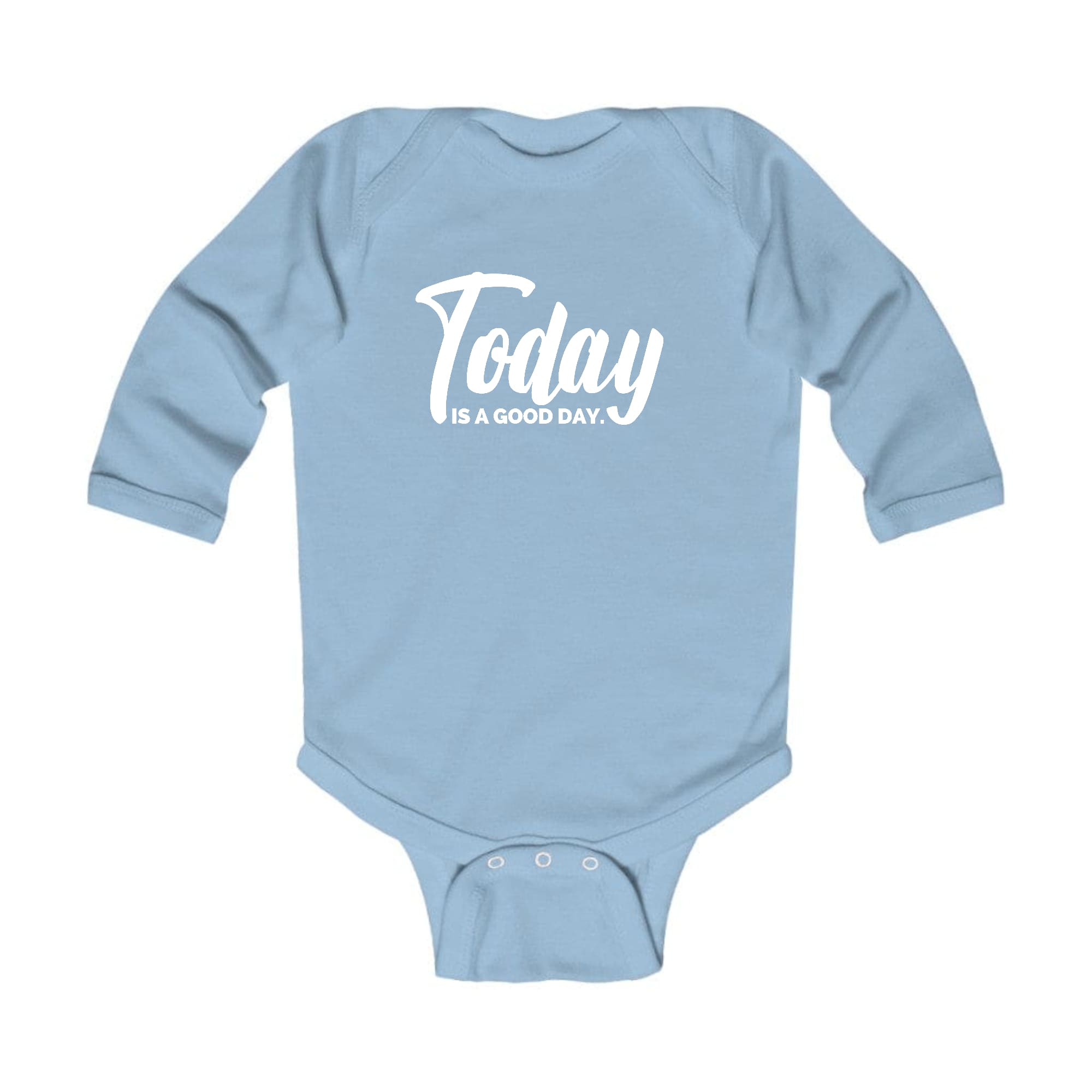 Infant Long Sleeve Graphic T-shirt in soft cotton featuring the text 'Today is a Good Day', perfect for babies.