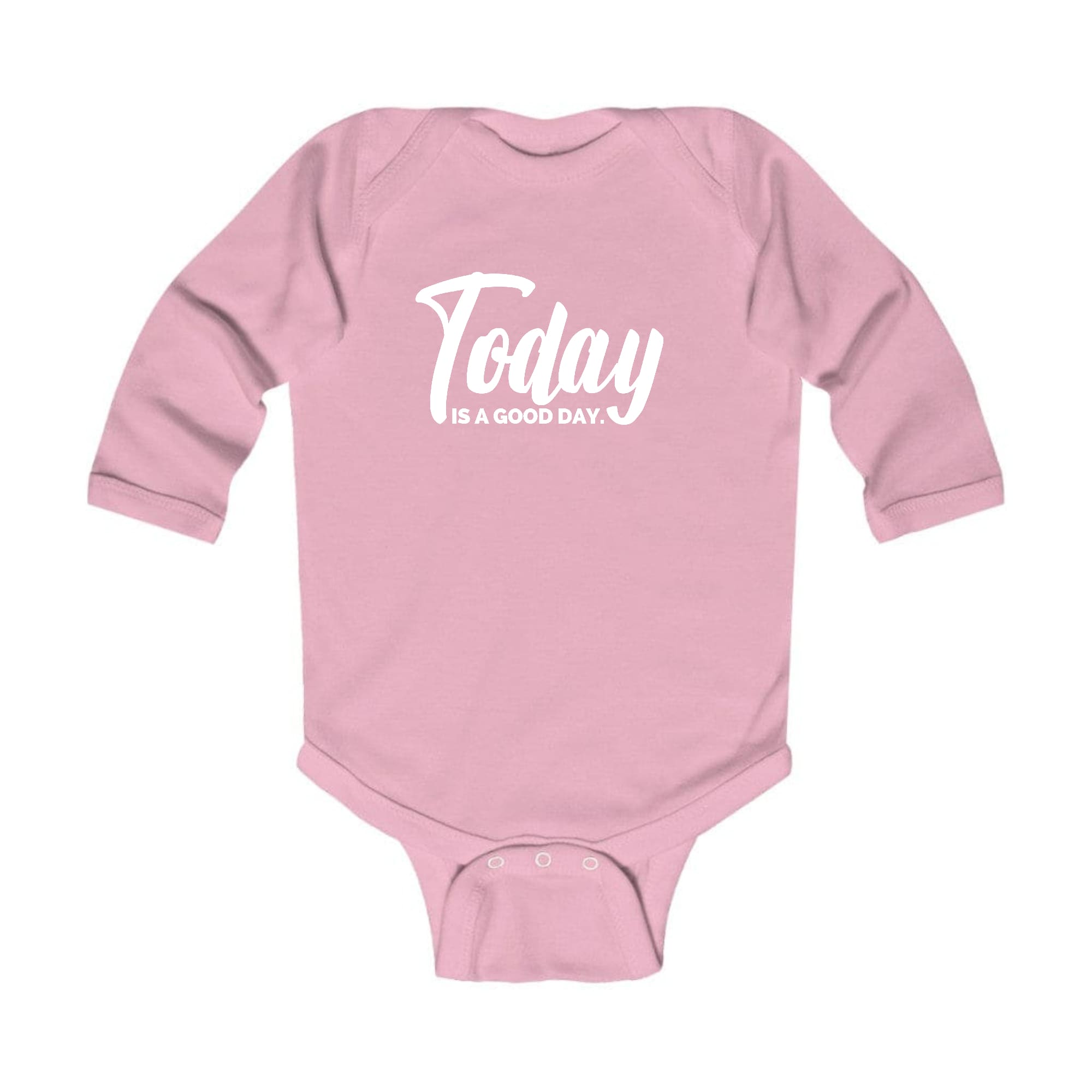 Infant Long Sleeve Graphic T-shirt in soft cotton featuring the text 'Today is a Good Day', perfect for babies.