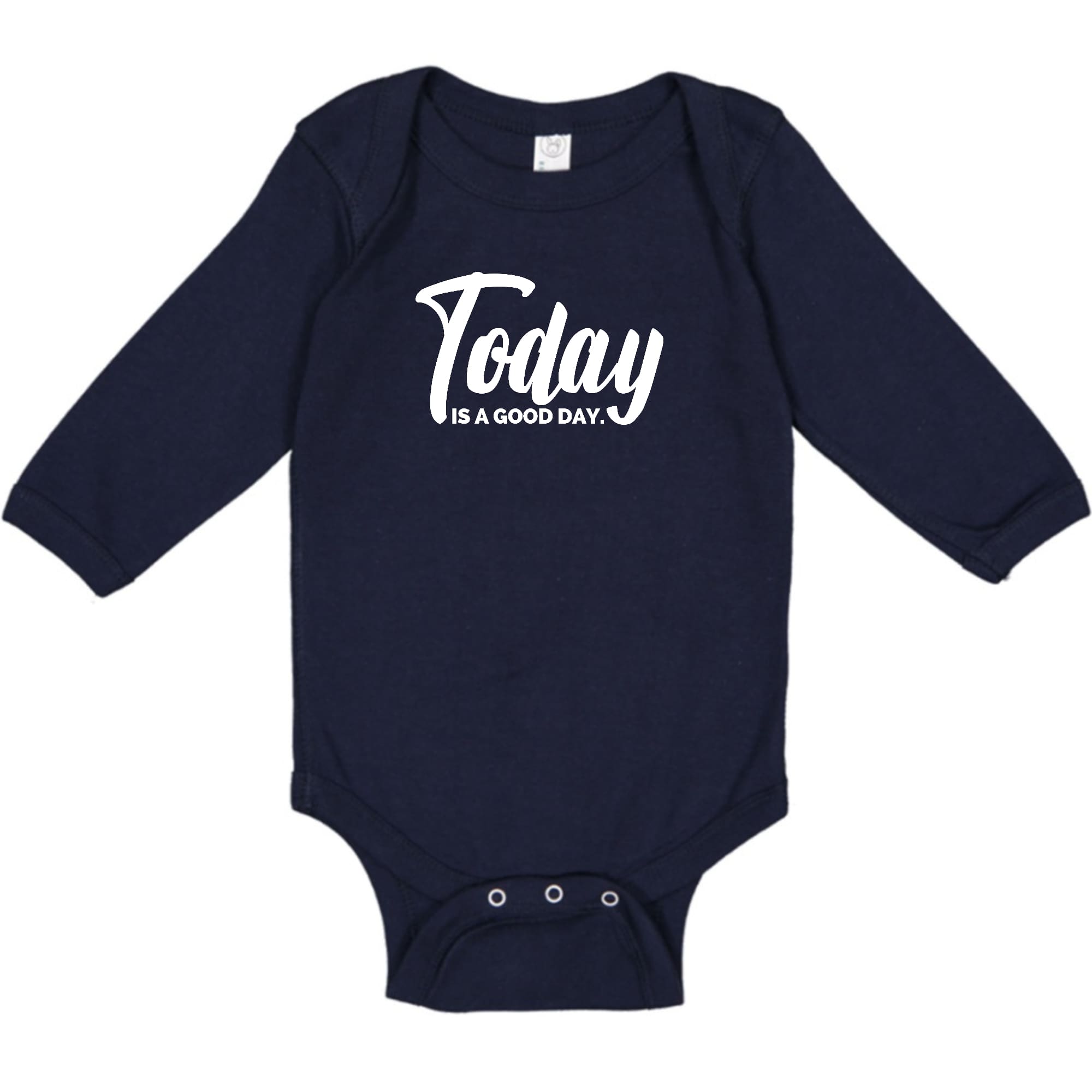 Infant Long Sleeve Graphic T-shirt in soft cotton featuring the text 'Today is a Good Day', perfect for babies.