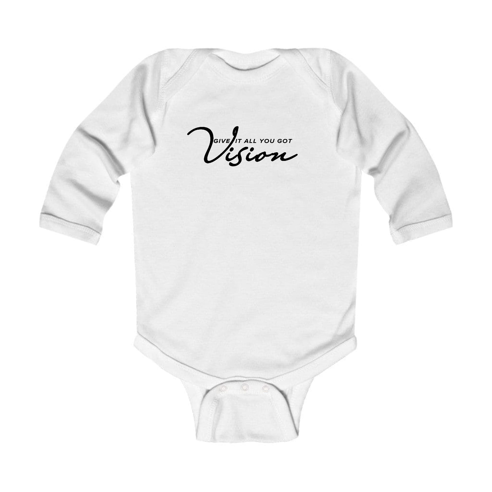 Infant Long Sleeve Graphic T-shirt in black featuring 'Give It All You Got' design, perfect for active babies.