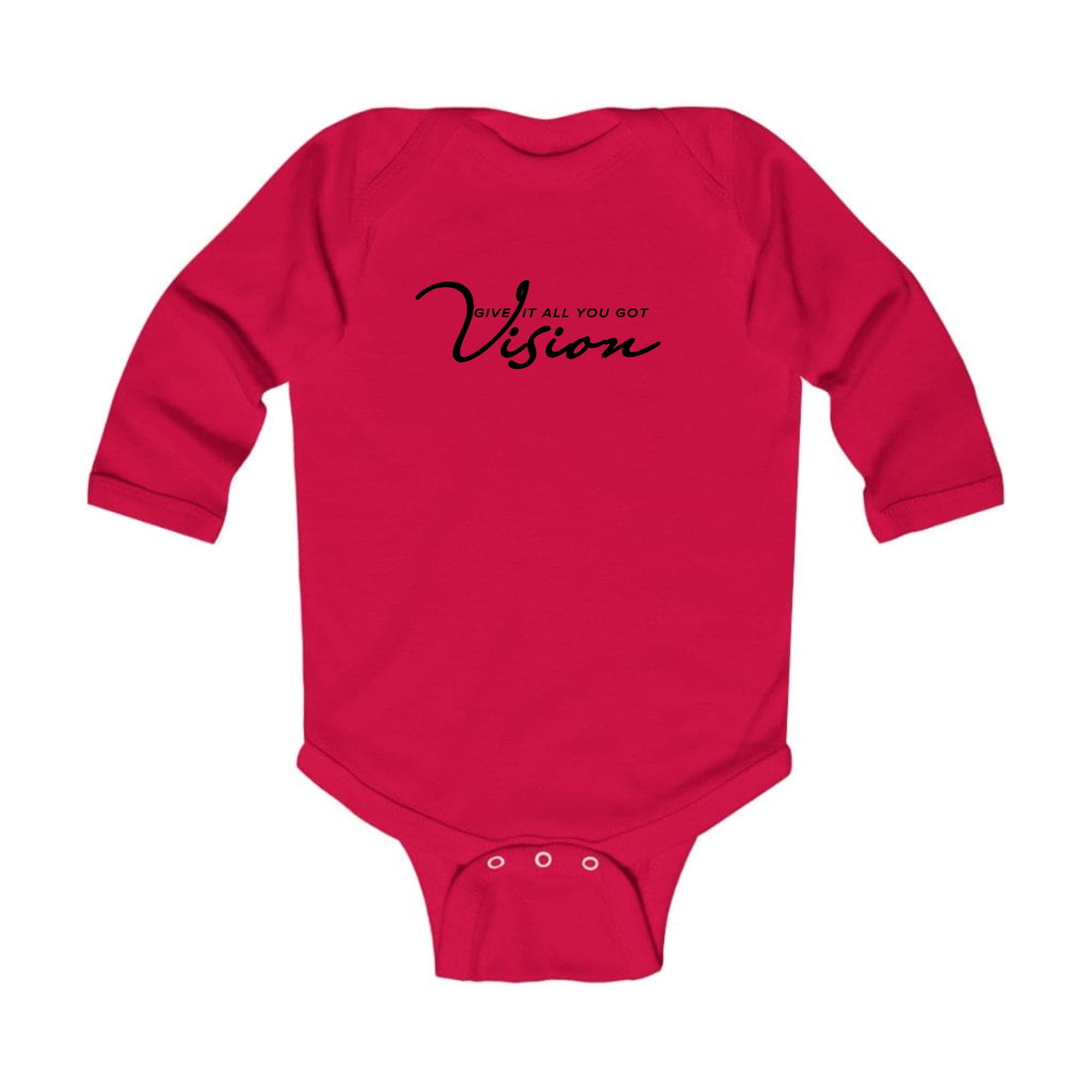 Infant Long Sleeve Graphic T-shirt in black featuring 'Give It All You Got' design, perfect for active babies.