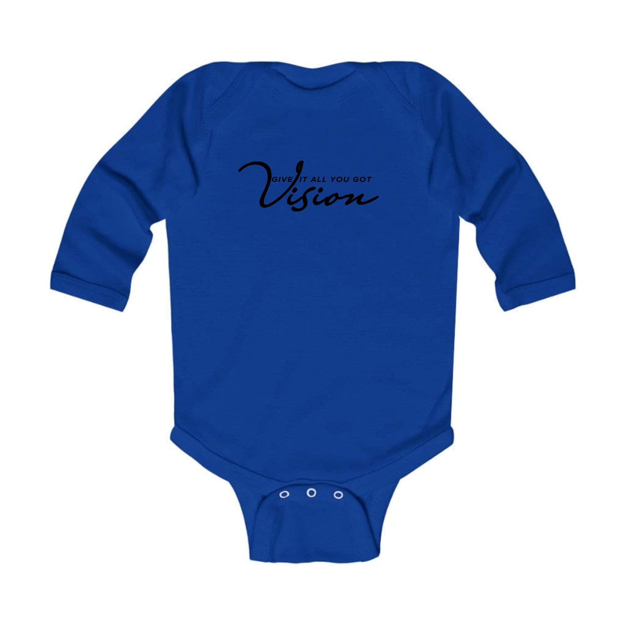 Infant Long Sleeve Graphic T-shirt in black featuring 'Give It All You Got' design, perfect for active babies.