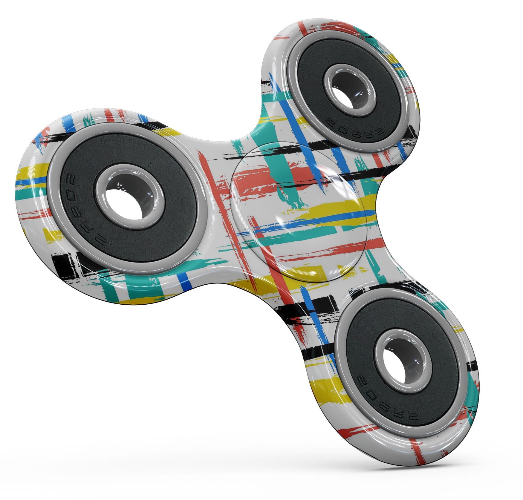 Intersecting Vector Bright Strokes Full-Body Skin-Kit for fidget spinner, showcasing vibrant colors and unique design.