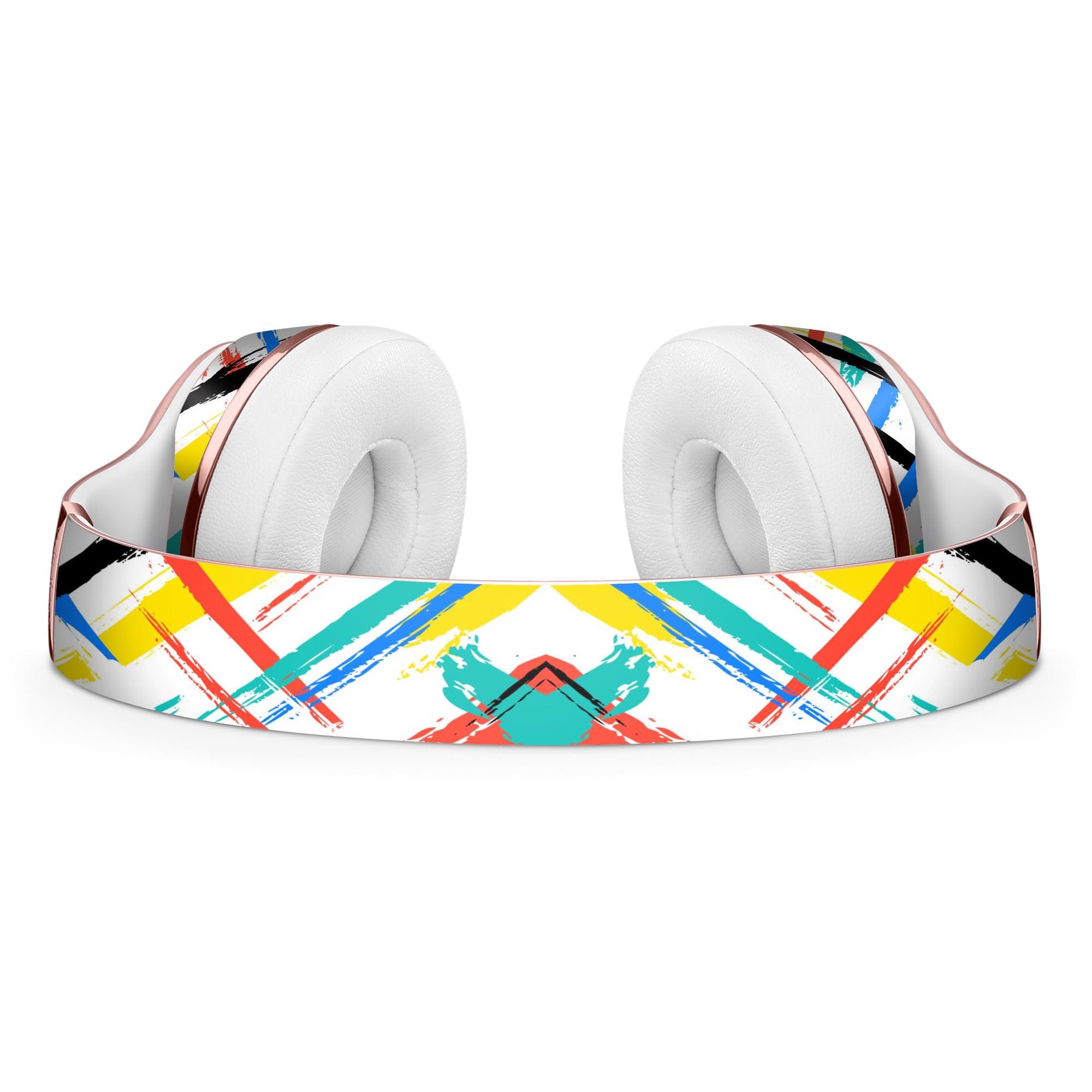 Intersecting Vector Bright Strokes Full-Body Skin Kit for Beats by Dre Solo 3 Wireless Headphones, showcasing vibrant colors and precise cut.