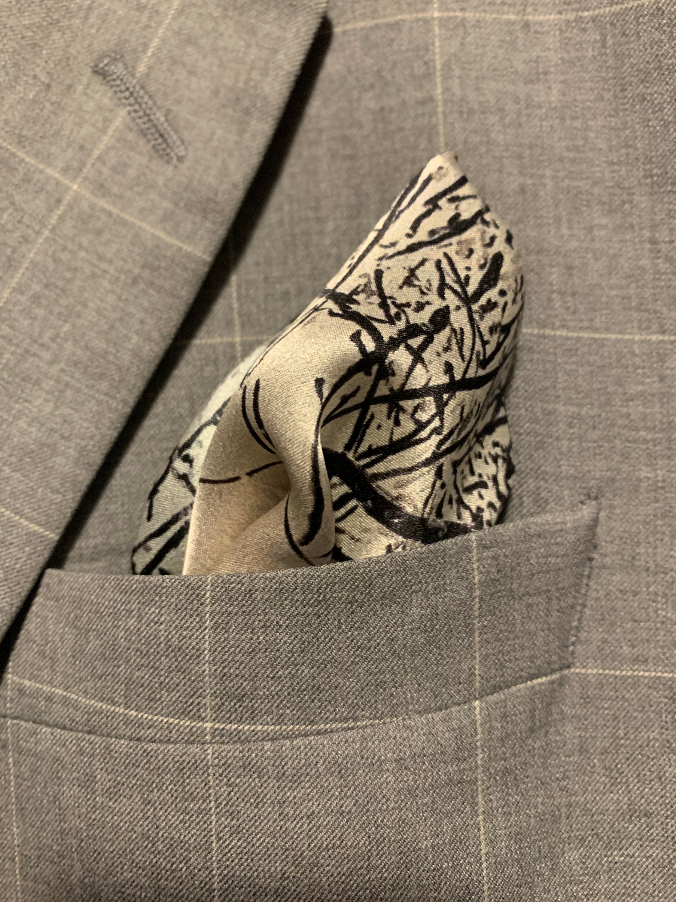 Into The Woods Pocket Square featuring a forest-inspired design in soft fabric, perfect for stylish accessorizing.