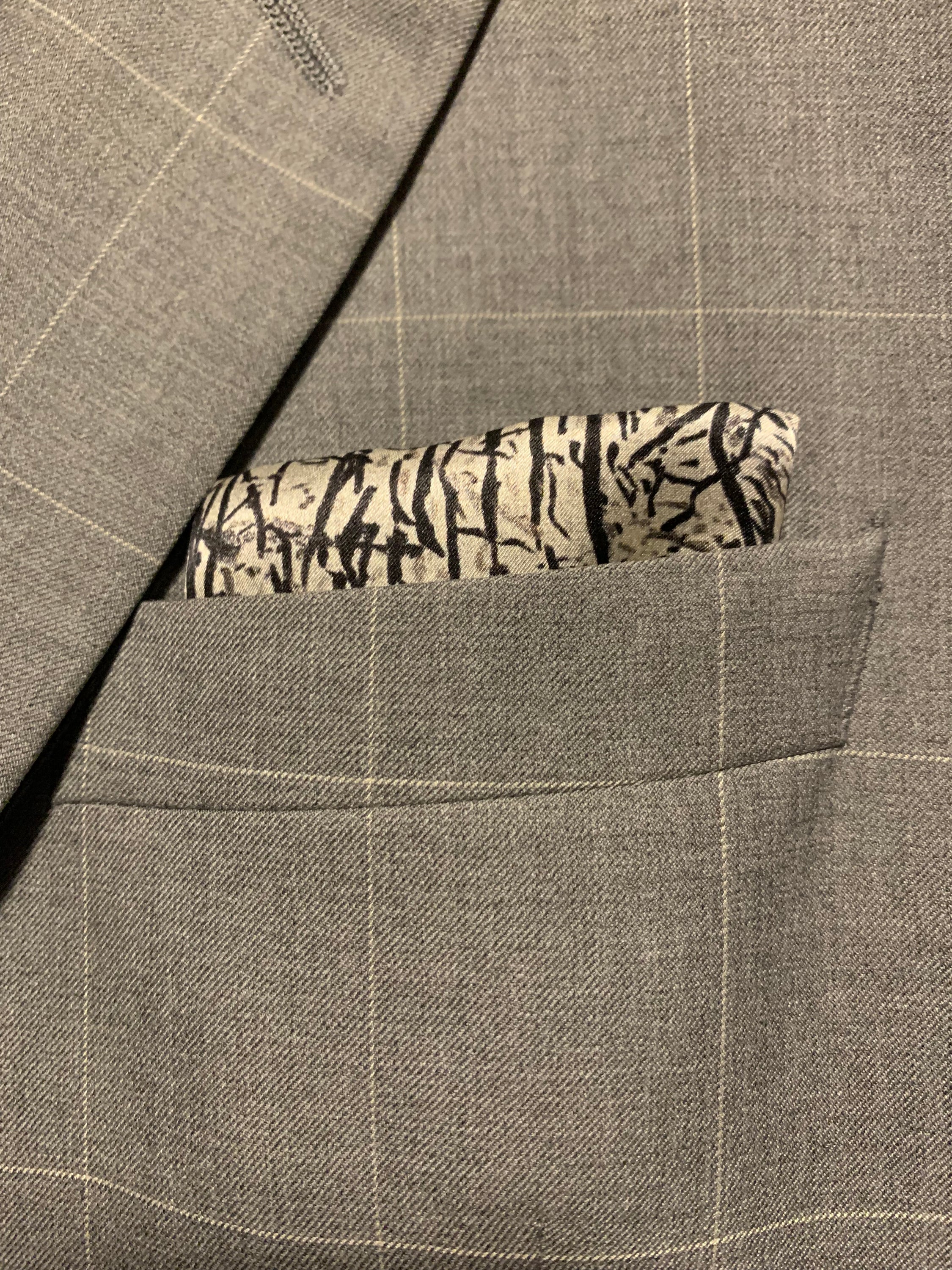 Into The Woods Pocket Square featuring a forest-inspired design in soft fabric, perfect for stylish accessorizing.