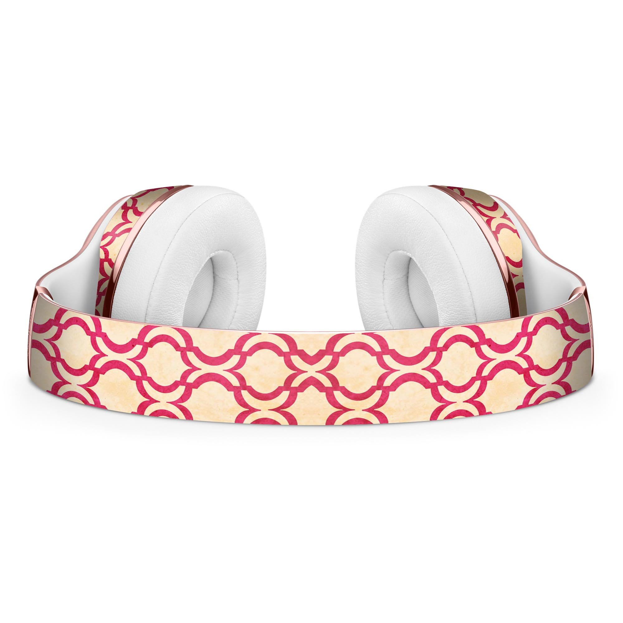 Inverted Pink and White Ovals Pattern Skin Kit for Beats by Dre Solo 3 Wireless Headphones, showcasing vibrant colors and sleek design.