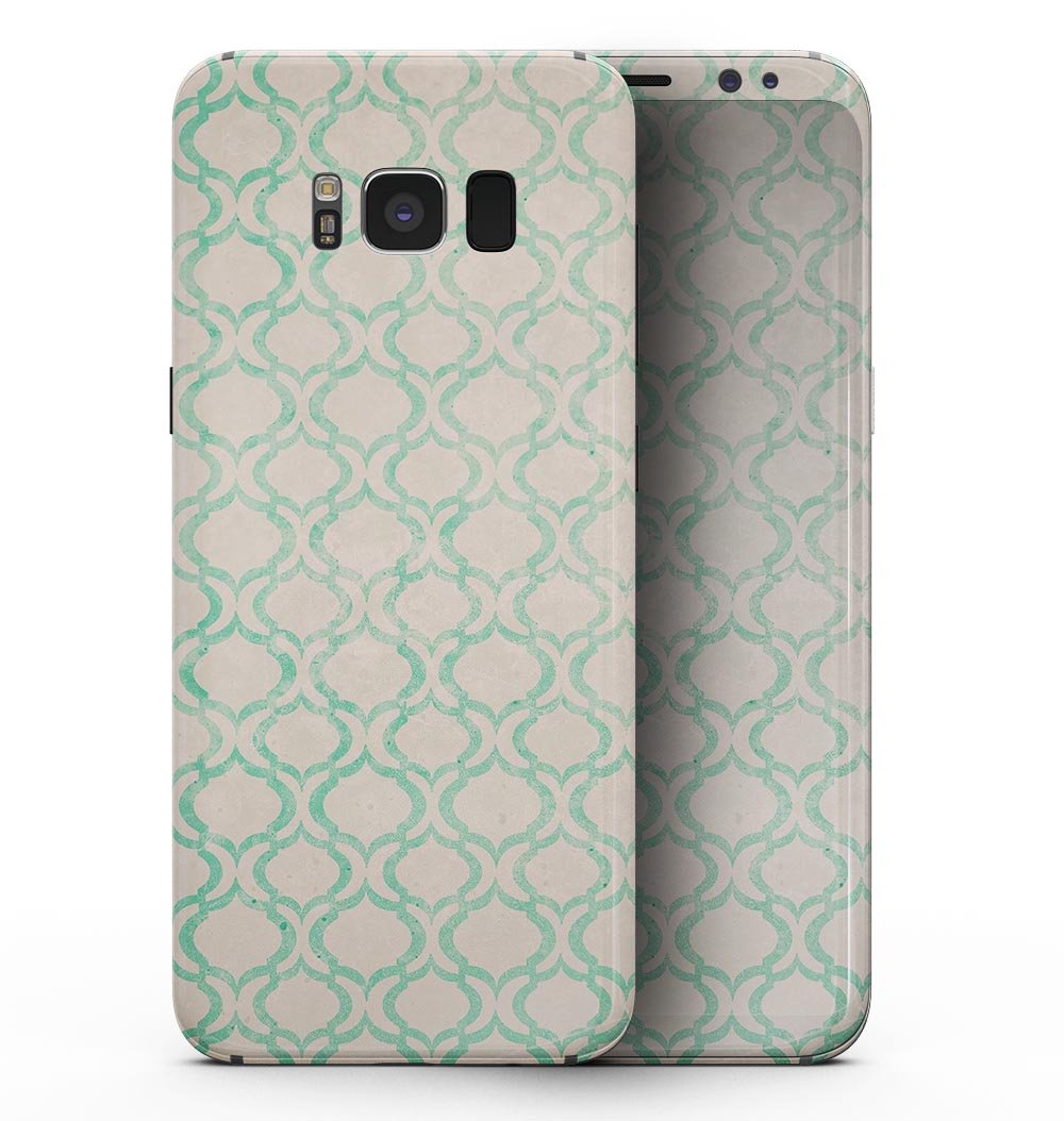 Inverted Teal Oval Pattern skin for Samsung Galaxy S8, showcasing vibrant colors and sleek design.