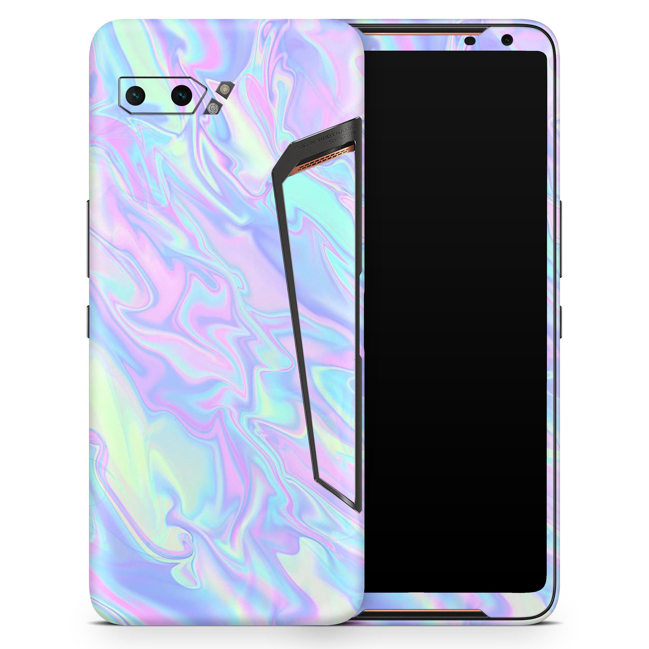 Iridescent Dahlia v1 skin decal wrap kit for Asus phones, showcasing a vibrant and stylish design that fits snugly on the device.