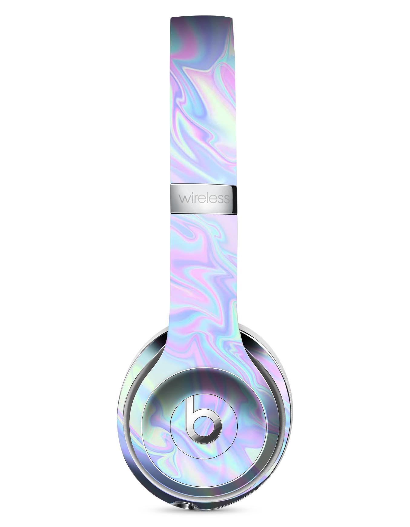 Iridescent Dahlia v1 skin decal wrap kit for Beats by Dre, showcasing vibrant colors and a sleek design that fits snugly on the headphones.