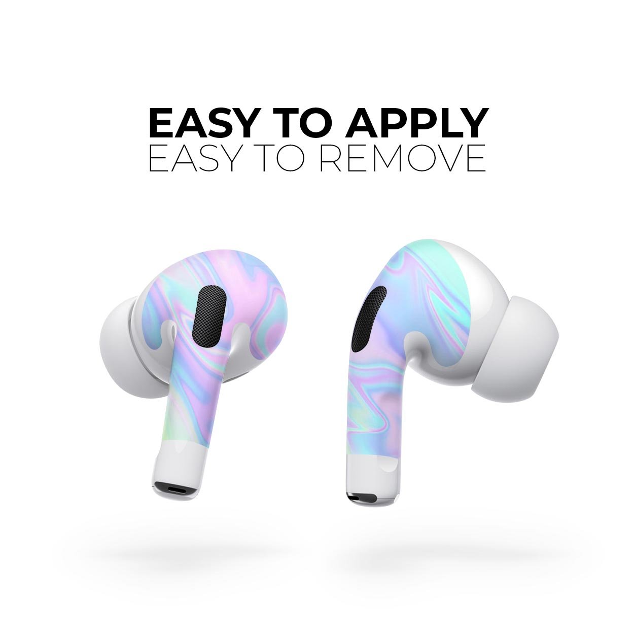 Iridescent Dahlia v1 skin decal wrap kit for Apple AirPods Pro, showcasing a vibrant and stylish design with a soft-touch matte finish.