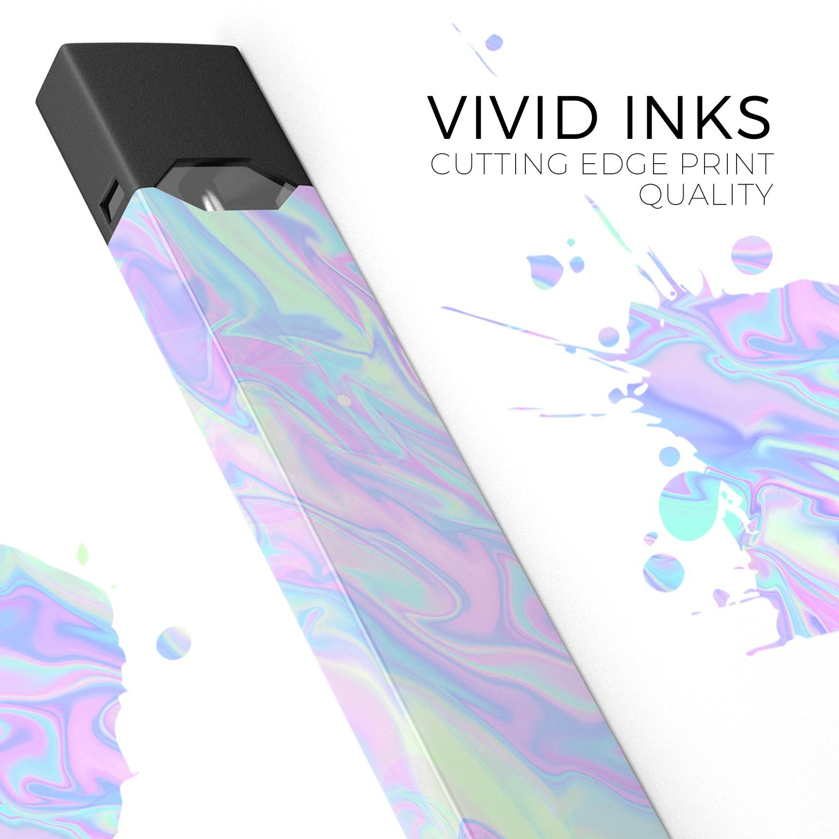 Iridescent Dahlia v1 premium decal skin-wrap sticker for JUUL vaping device, showcasing vibrant colors and sleek design.