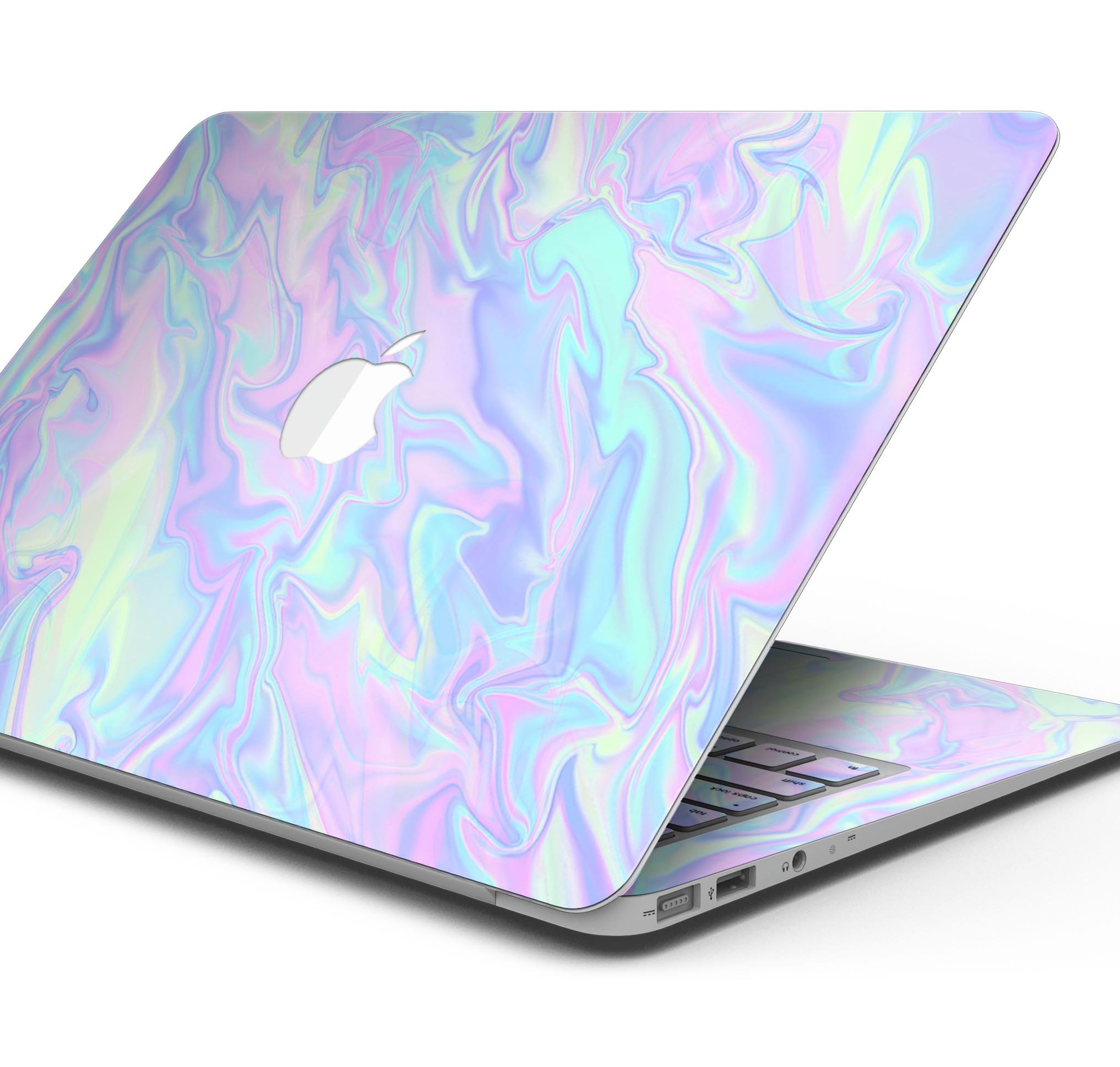 Iridescent Dahlia Skin Decal Wrap Kit for Apple MacBook, showcasing vibrant colors and a sleek design.