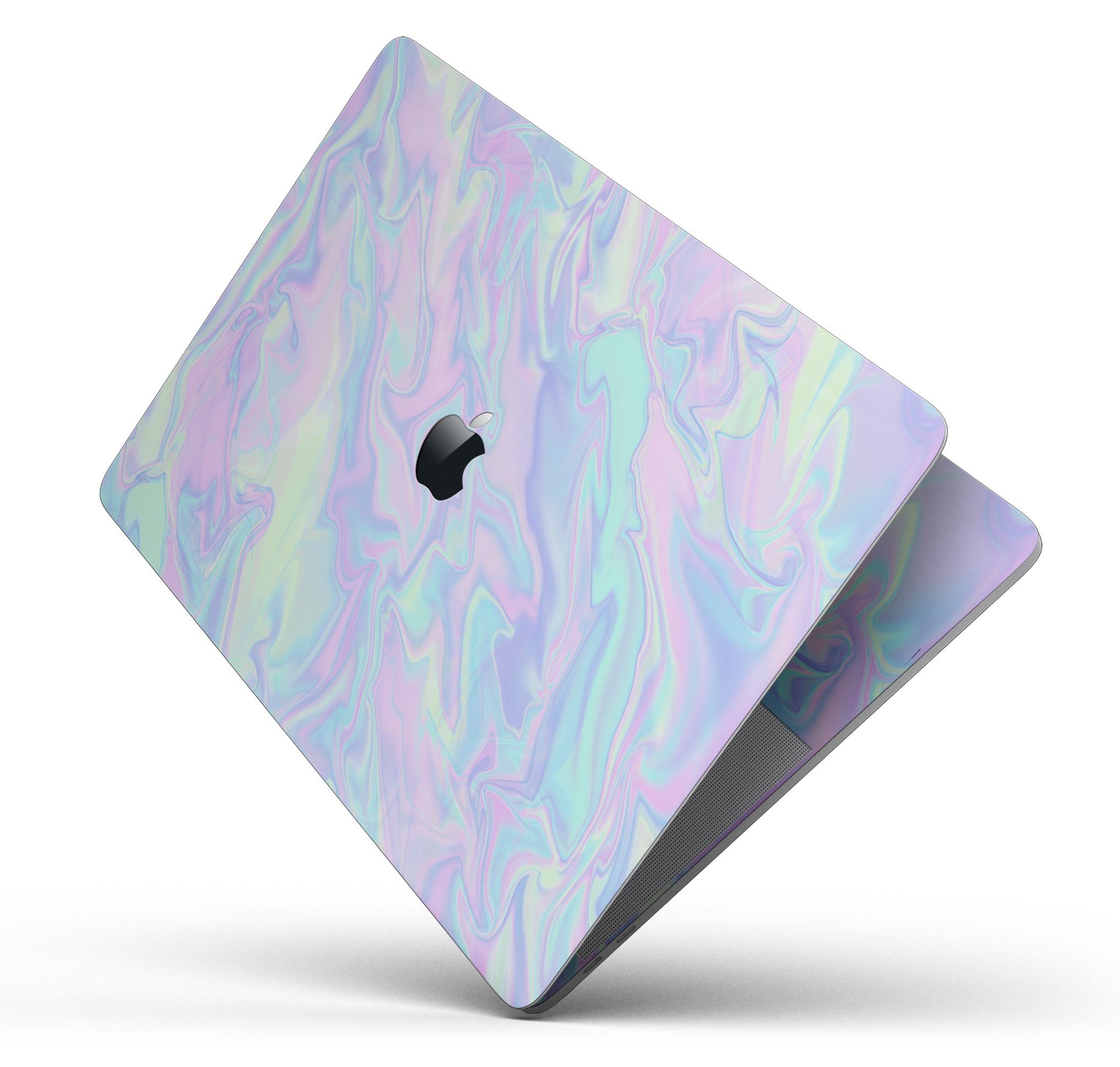 Iridescent Dahlia Skin Decal Wrap Kit for Apple MacBook, showcasing vibrant colors and a sleek design.