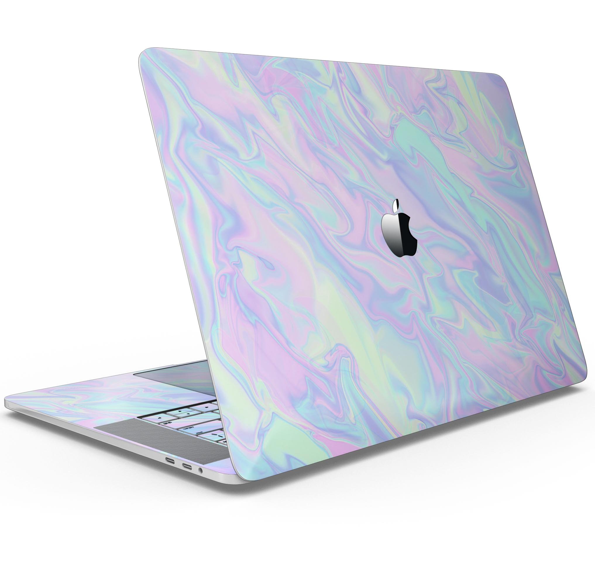 Iridescent Dahlia Skin Decal Wrap Kit for Apple MacBook, showcasing vibrant colors and a sleek design.