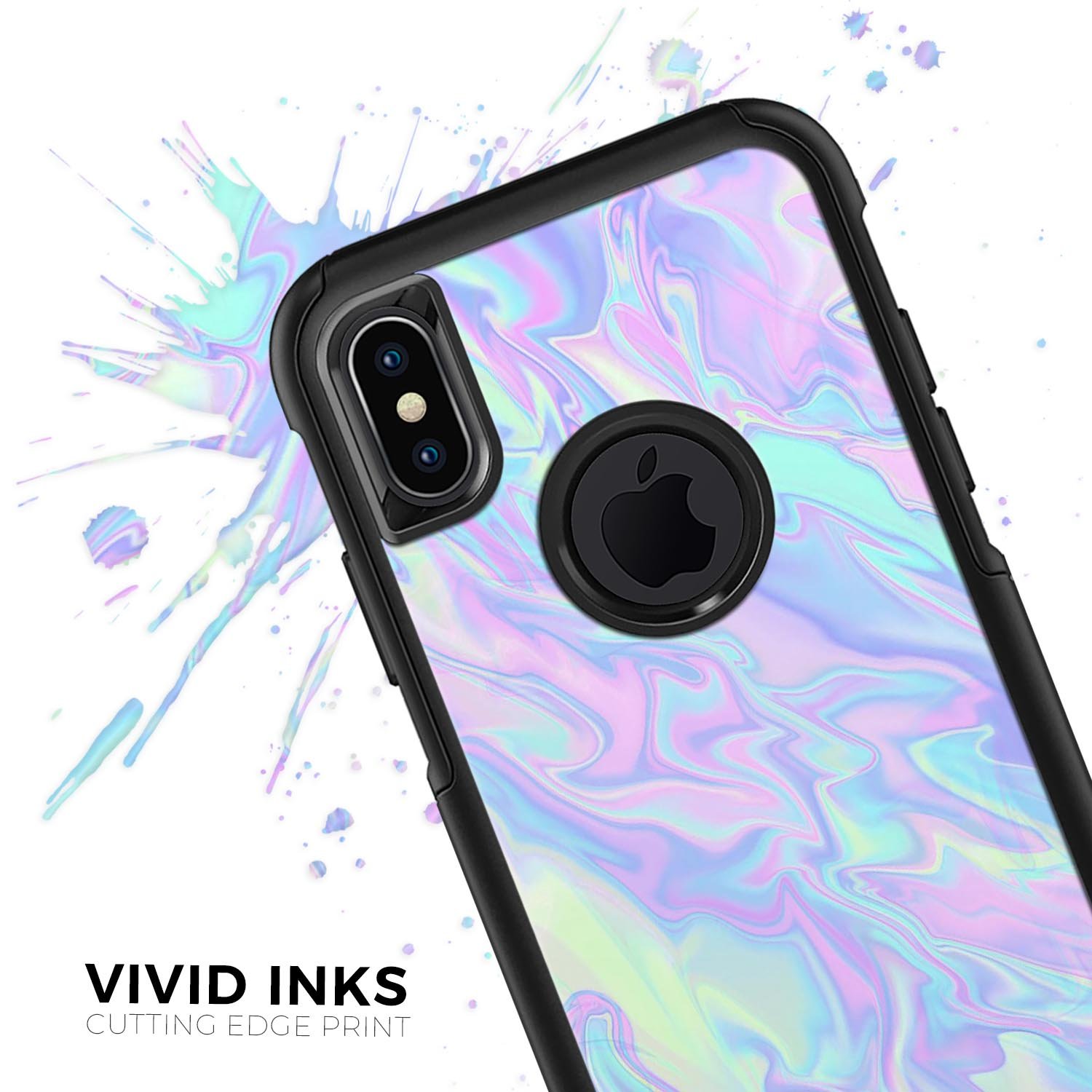 Iridescent Dahlia v1 Skin Kit for iPhone OtterBox Cases showcasing vibrant colors and intricate design.