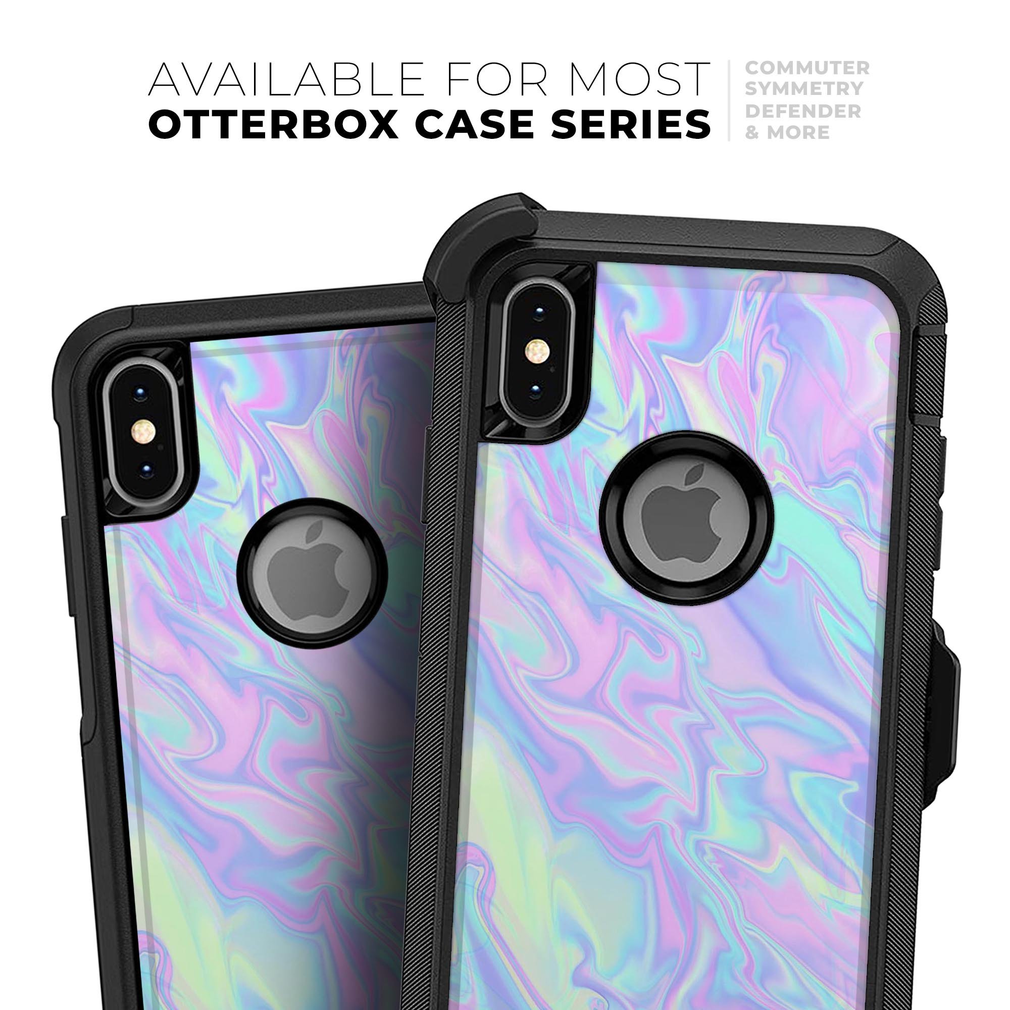 Iridescent Dahlia v1 Skin Kit for iPhone OtterBox Cases showcasing vibrant colors and intricate design.