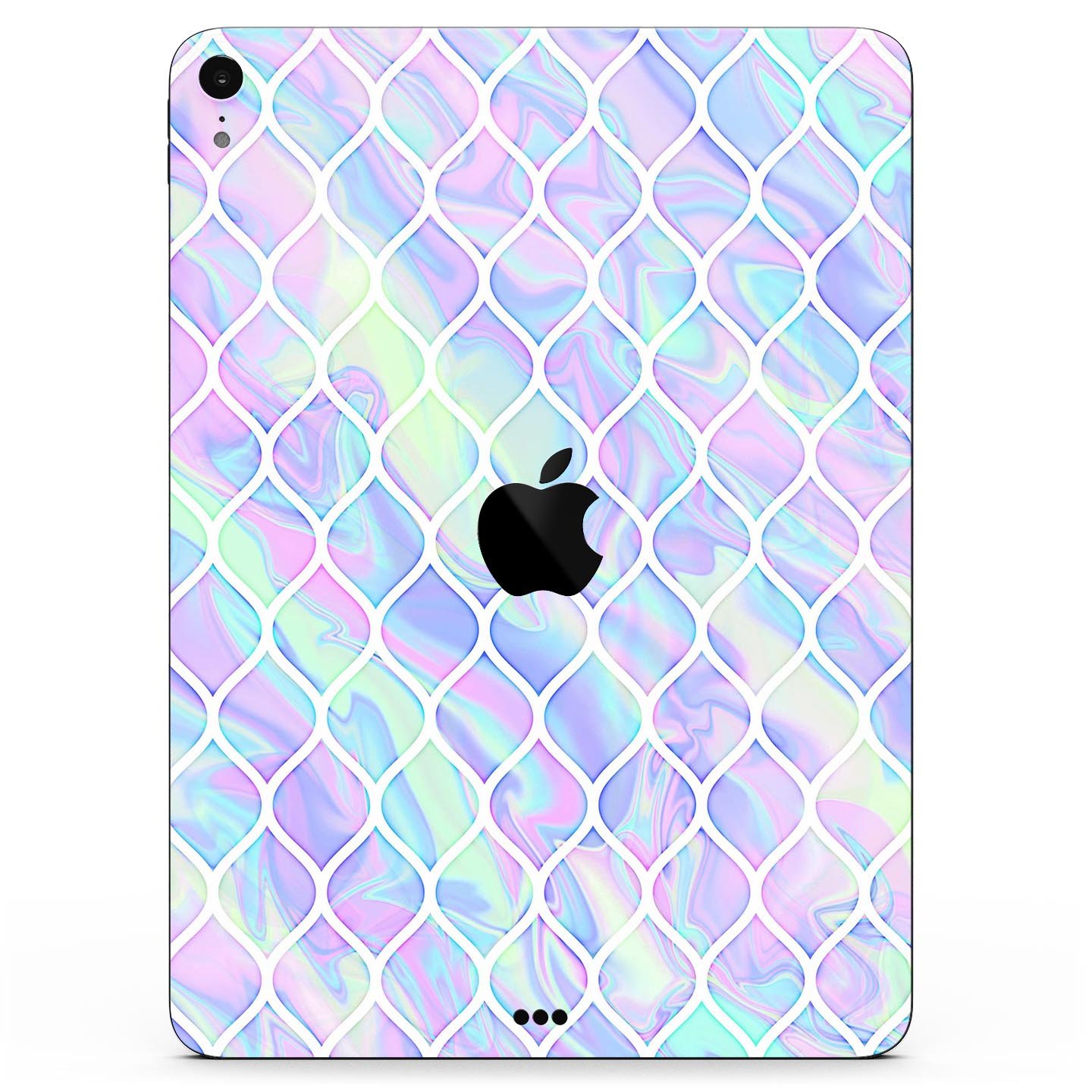 Iridescent Dahlia v4 skin decal for Apple iPad Pro, showcasing vibrant colors and a sleek design.