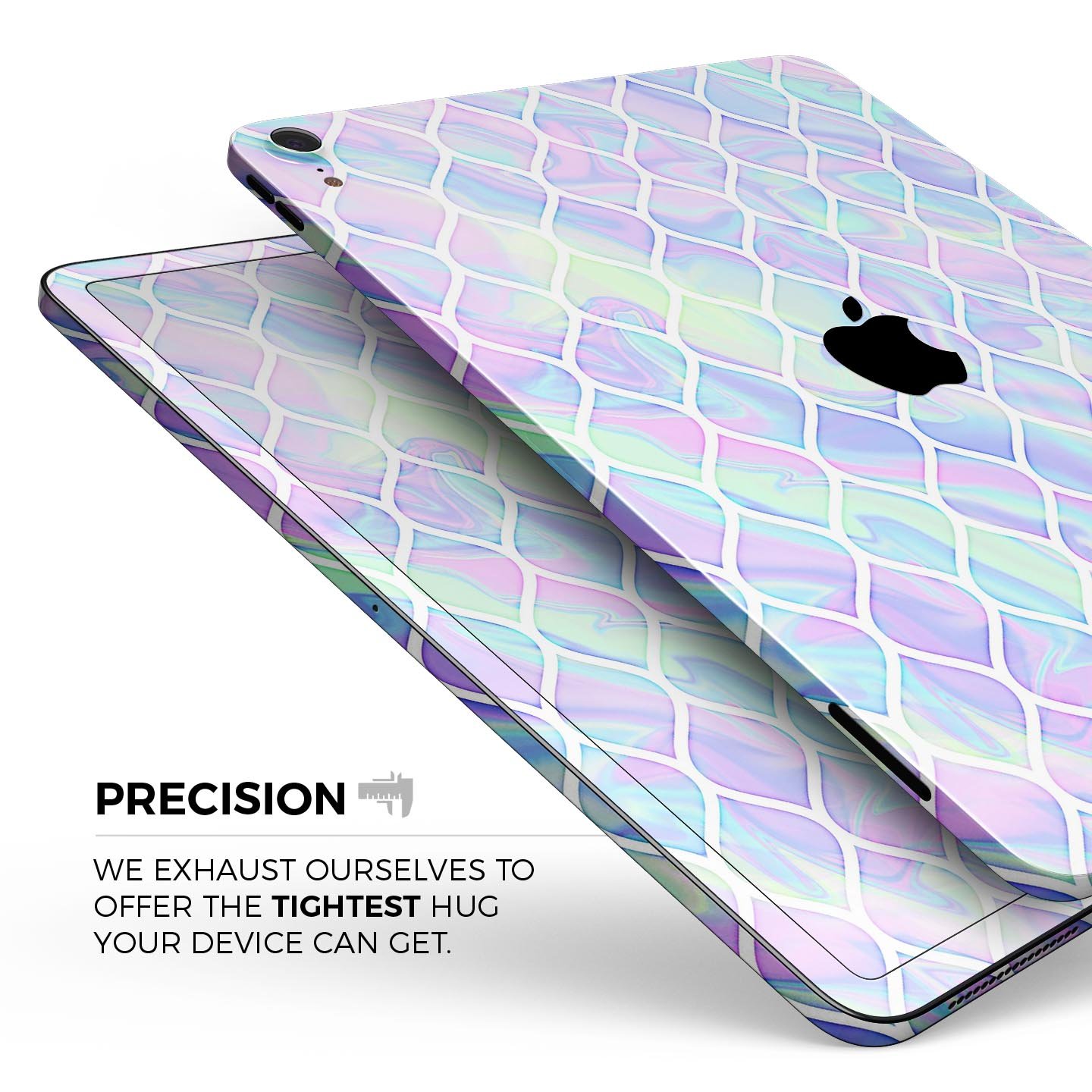 Iridescent Dahlia v4 skin decal for Apple iPad Pro, showcasing vibrant colors and a sleek design.