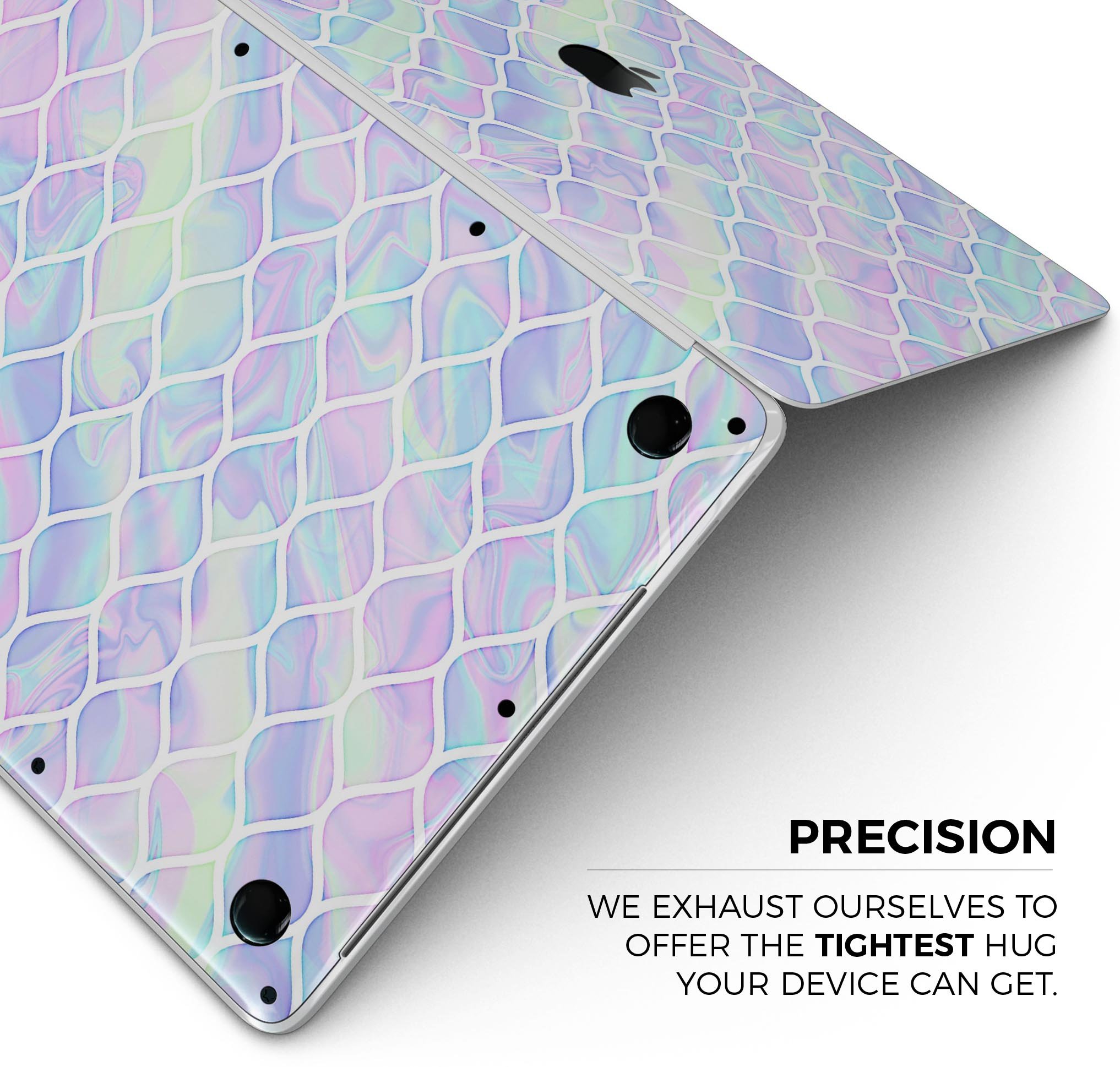 Iridescent Dahlia v4 skin decal wrap kit for Apple MacBook, showcasing vibrant colors and a sleek design.