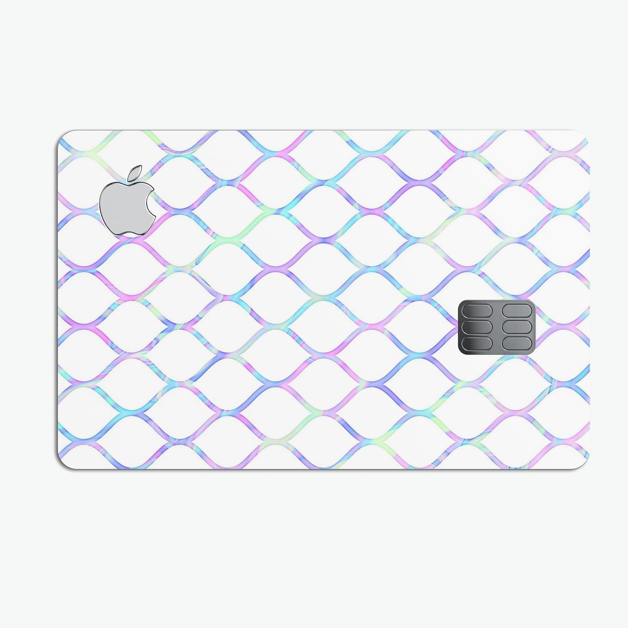 Iridescent Dahlia v7 decal skin for Apple Card, showcasing premium vinyl material and stylish design.