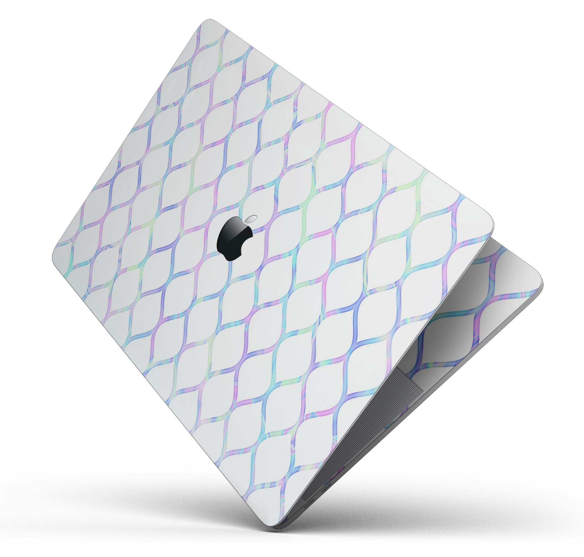 Iridescent Dahlia v7 skin decal wrap kit for Apple MacBook, showcasing vibrant colors and a sleek design.