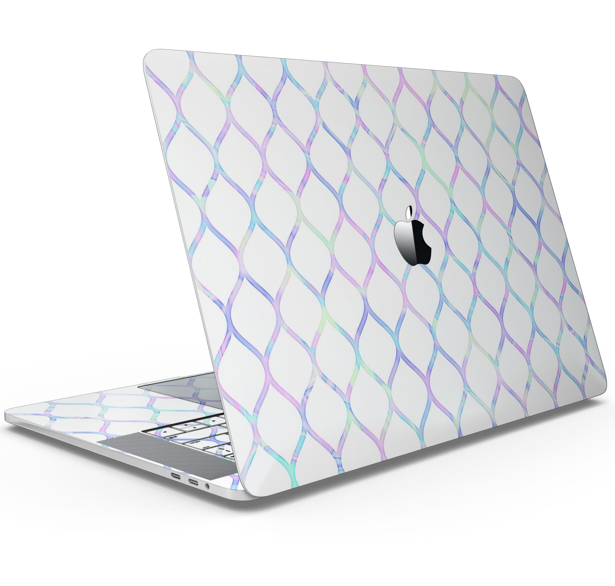 Iridescent Dahlia v7 skin decal wrap kit for Apple MacBook, showcasing vibrant colors and a sleek design.