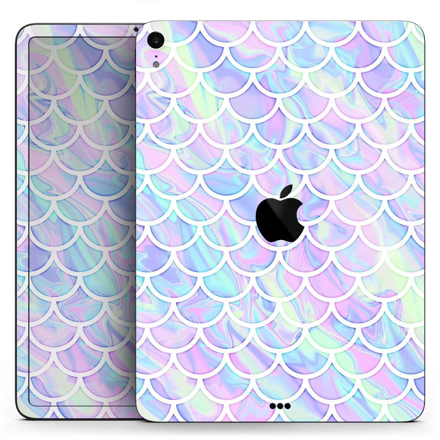 Iridescent Dahlia v8 full body skin decal for Apple iPad Pro, showcasing vibrant colors and a sleek design.