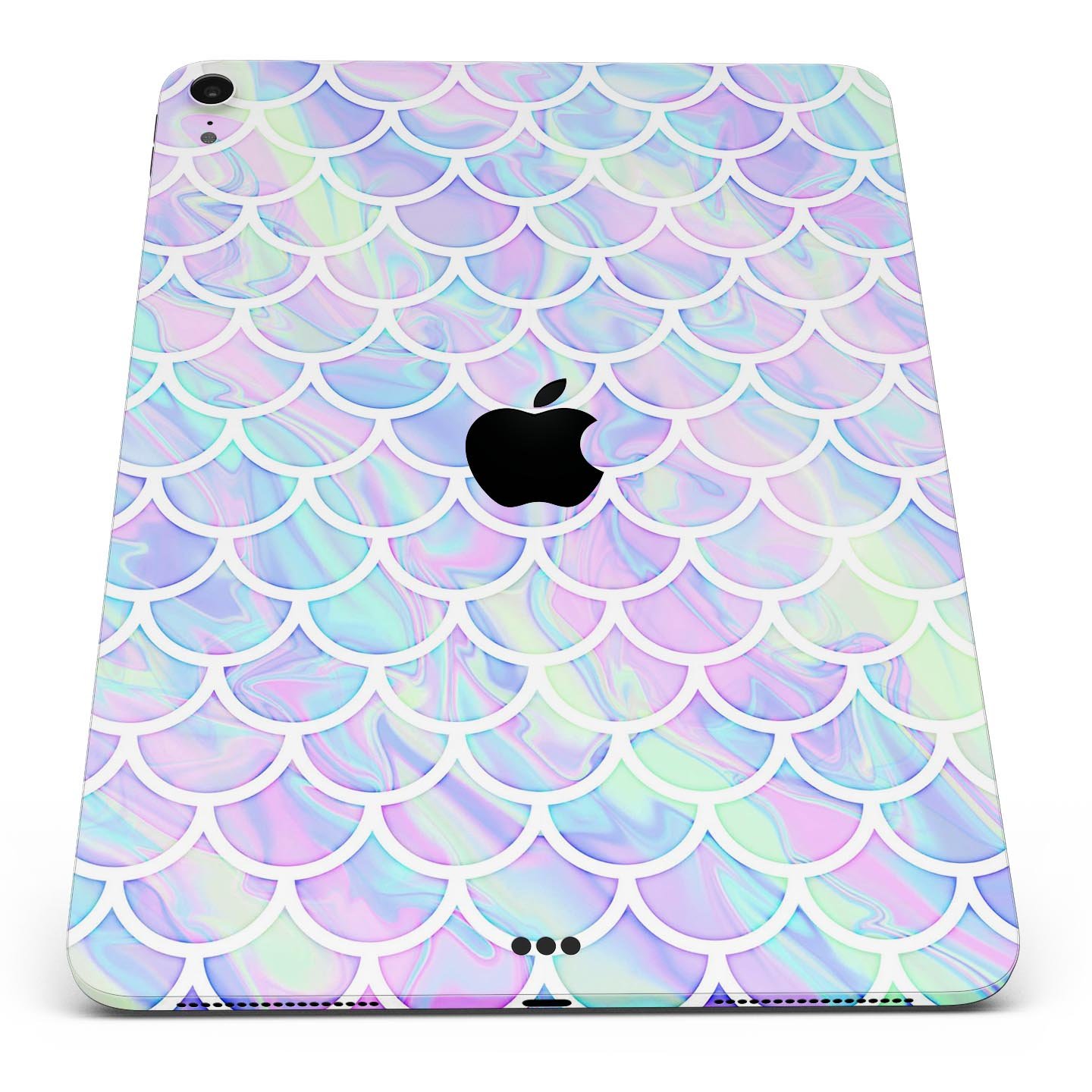 Iridescent Dahlia v8 full body skin decal for Apple iPad Pro, showcasing vibrant colors and a sleek design.