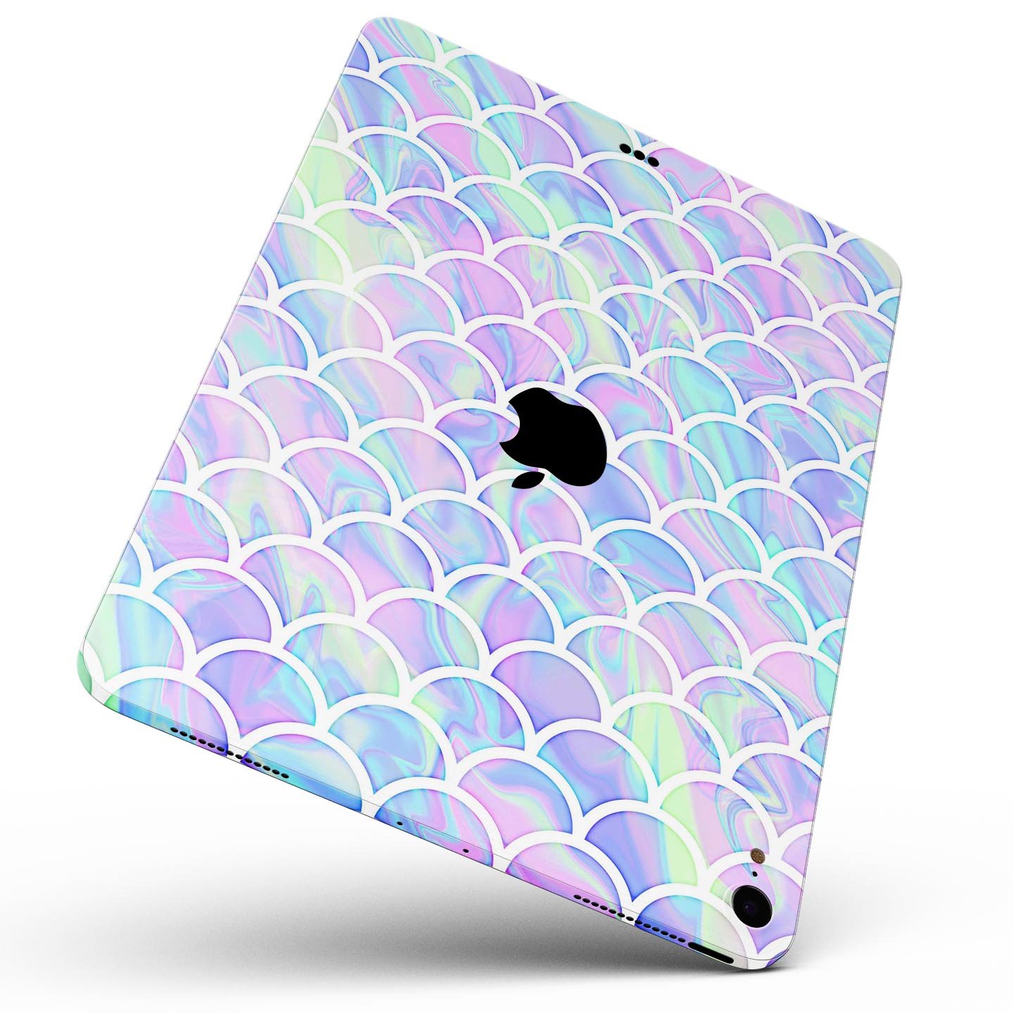 Iridescent Dahlia v8 full body skin decal for Apple iPad Pro, showcasing vibrant colors and a sleek design.