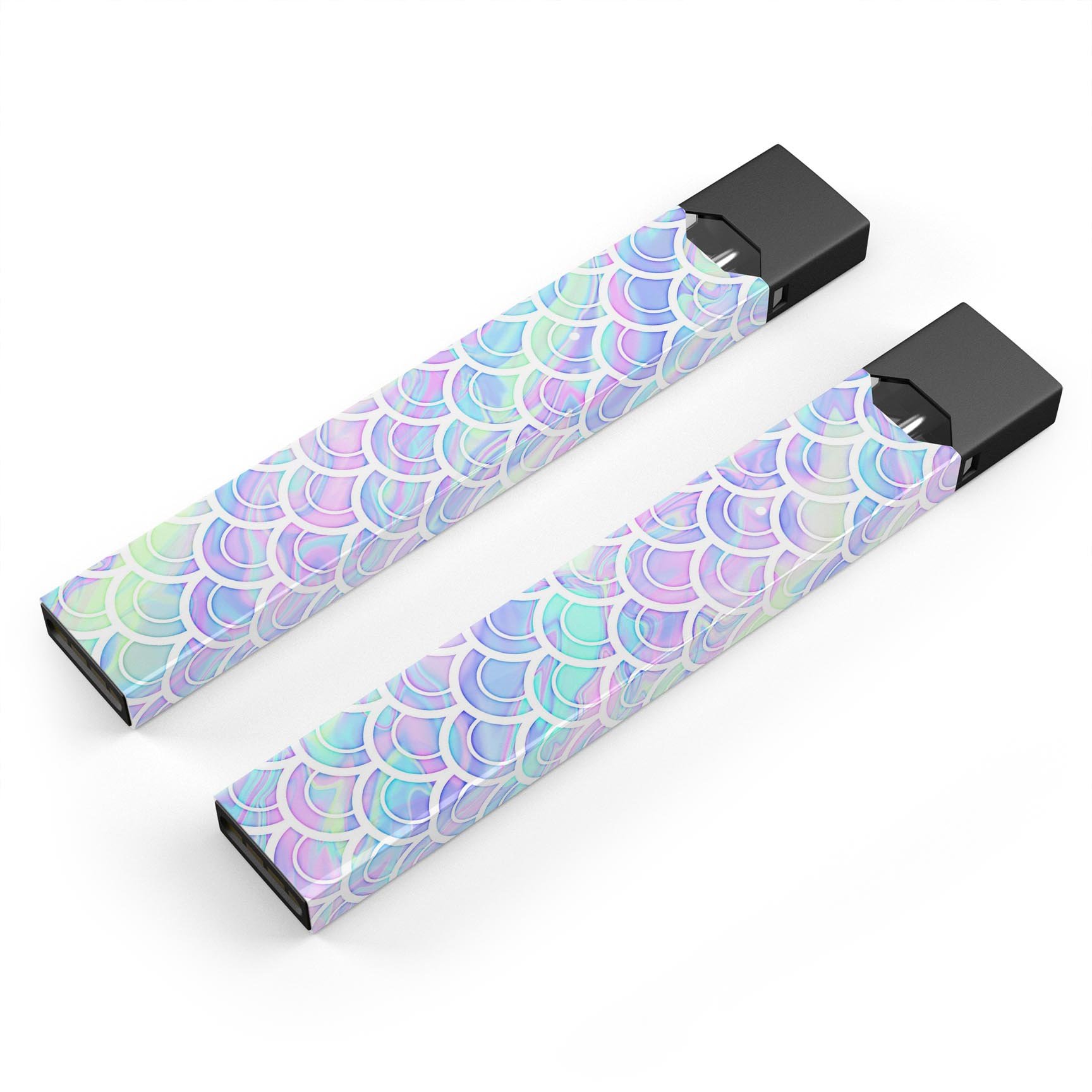 Iridescent Dahlia v9 skin-wrap sticker for JUUL device, showcasing vibrant colors and precise cut.