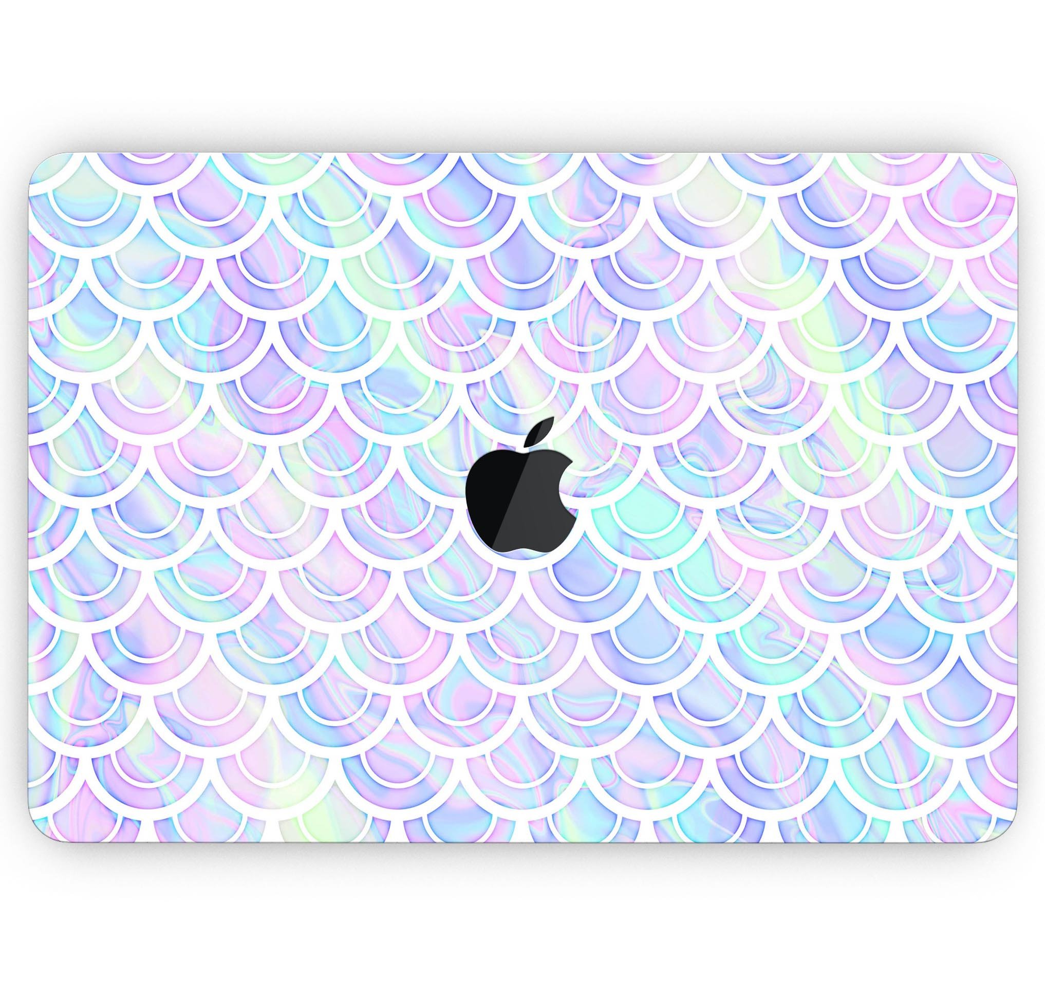 Iridescent Dahlia v9 skin decal wrap kit for Apple MacBook, showcasing vibrant colors and a sleek design.