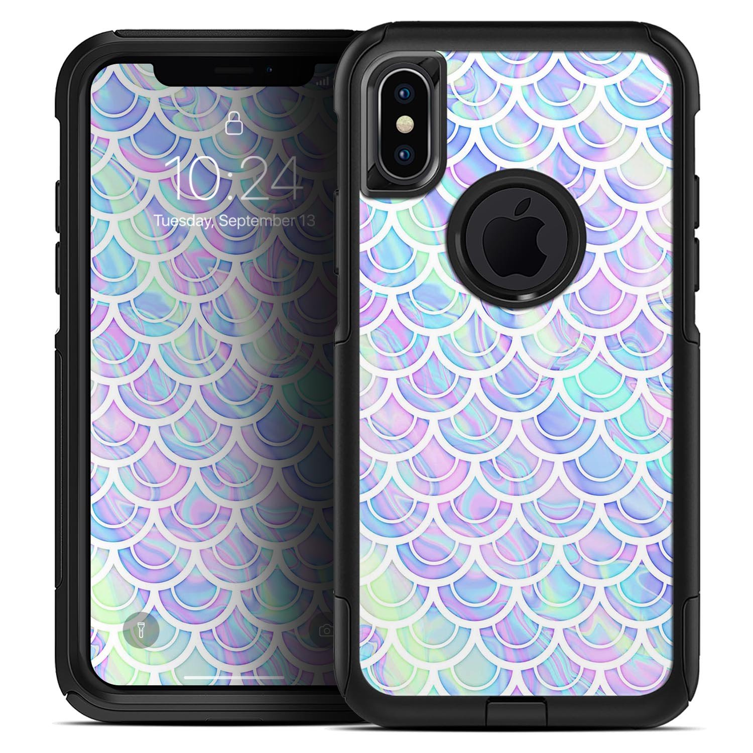 Iridescent Dahlia v9 Skin Kit for iPhone OtterBox Cases featuring vibrant colors and a sleek design.