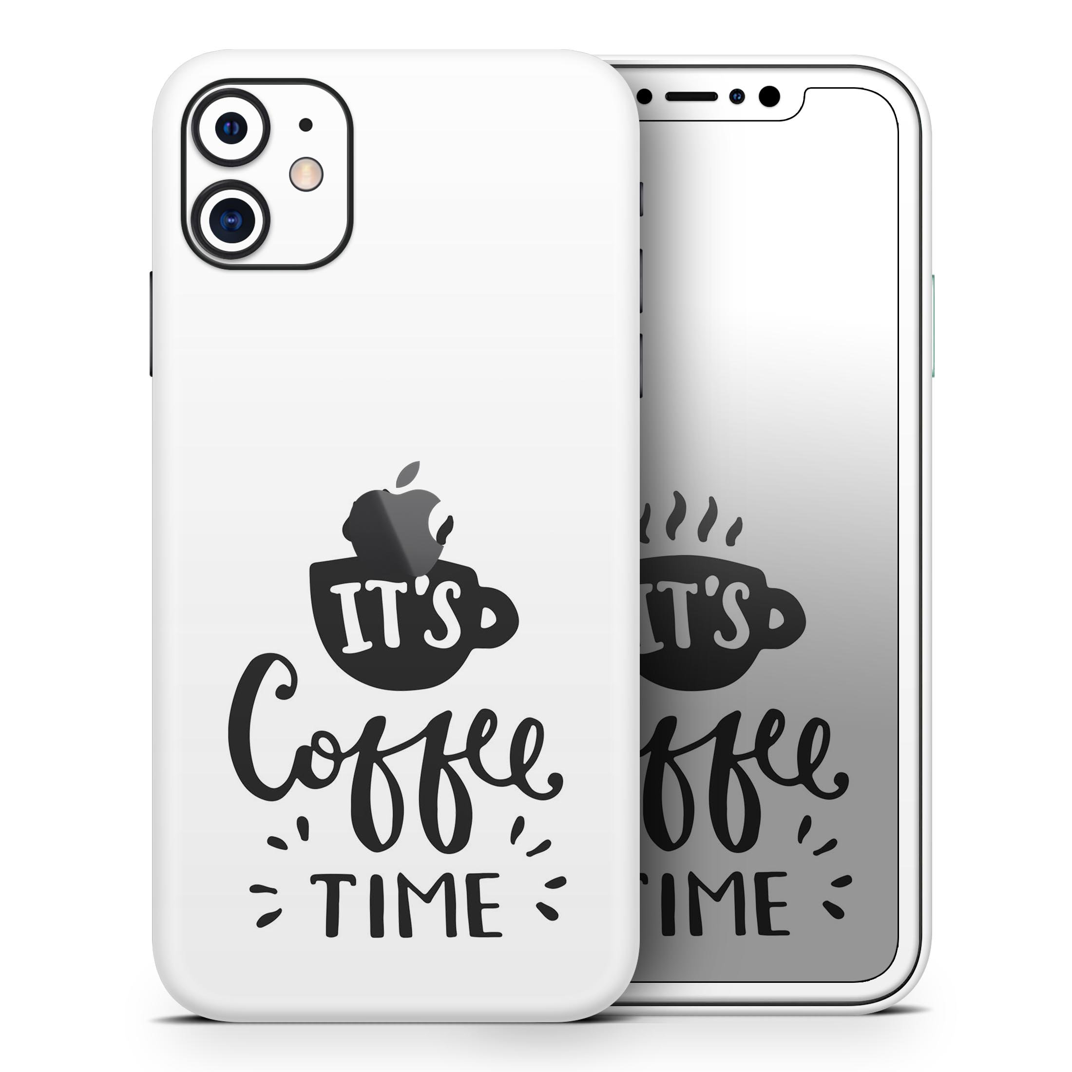 Its Coffee Time Skin-Kit for Apple iPhone 13 and 13 Pro, showcasing a stylish design with a premium vinyl finish.