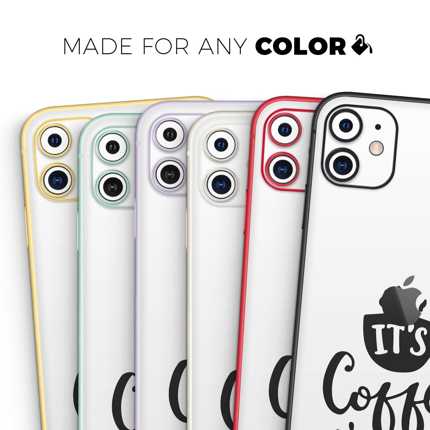 Its Coffee Time Skin-Kit for Apple iPhone 13 and 13 Pro, showcasing a stylish design with a premium vinyl finish.