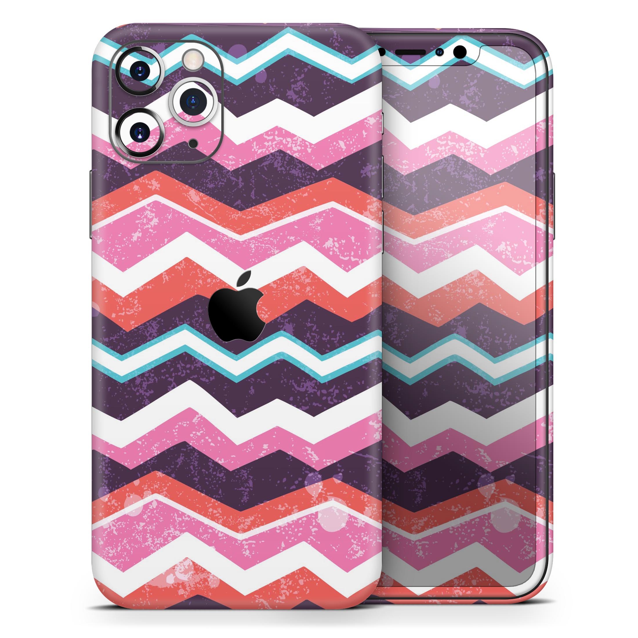 Jagged Colorful Chevron Skin-Kit for Apple iPhone, showcasing vibrant chevron pattern on a sleek device.